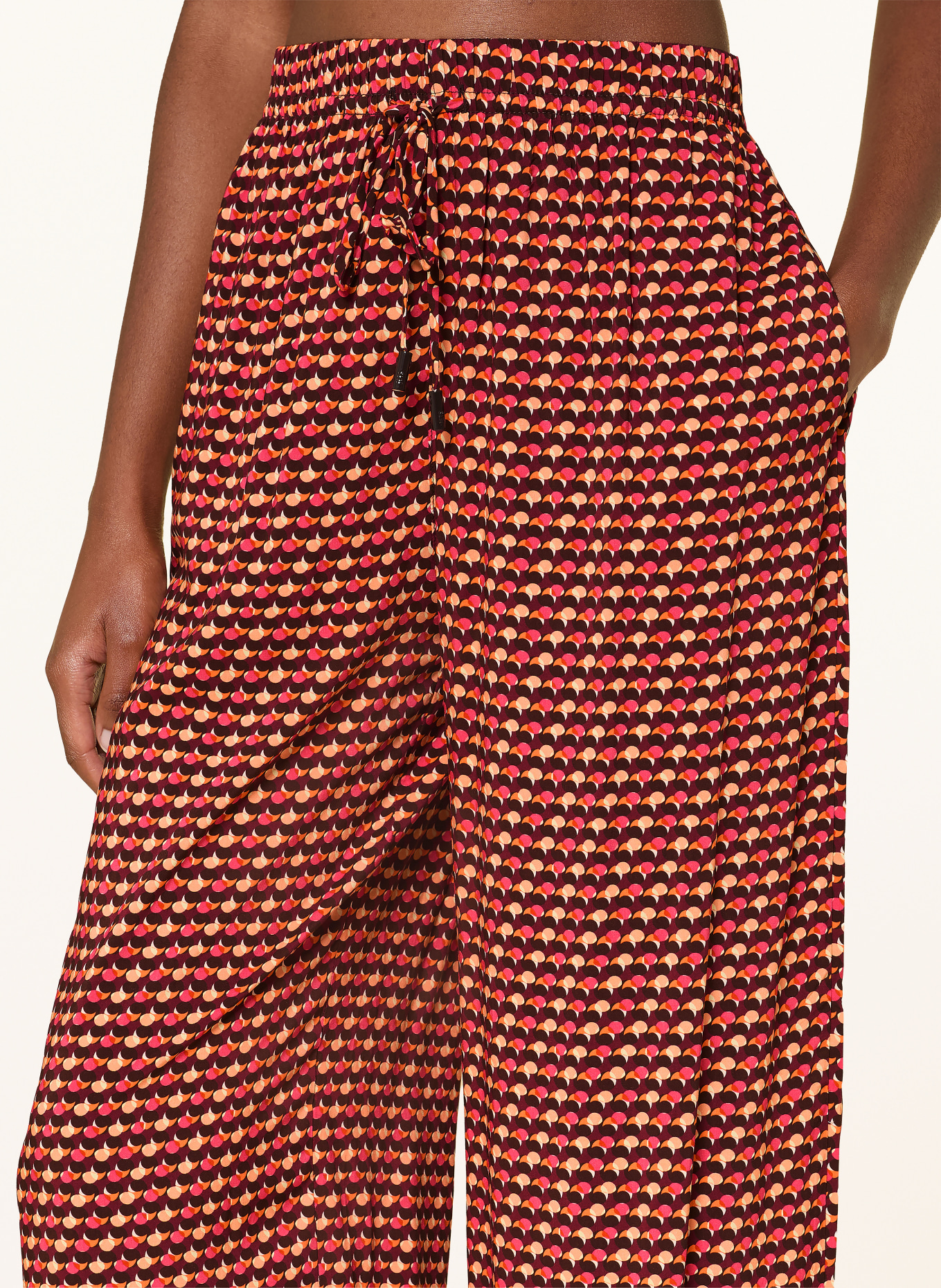 JETS Australia COCO GEO Trousers: DARK RED / PINK / ORANGE