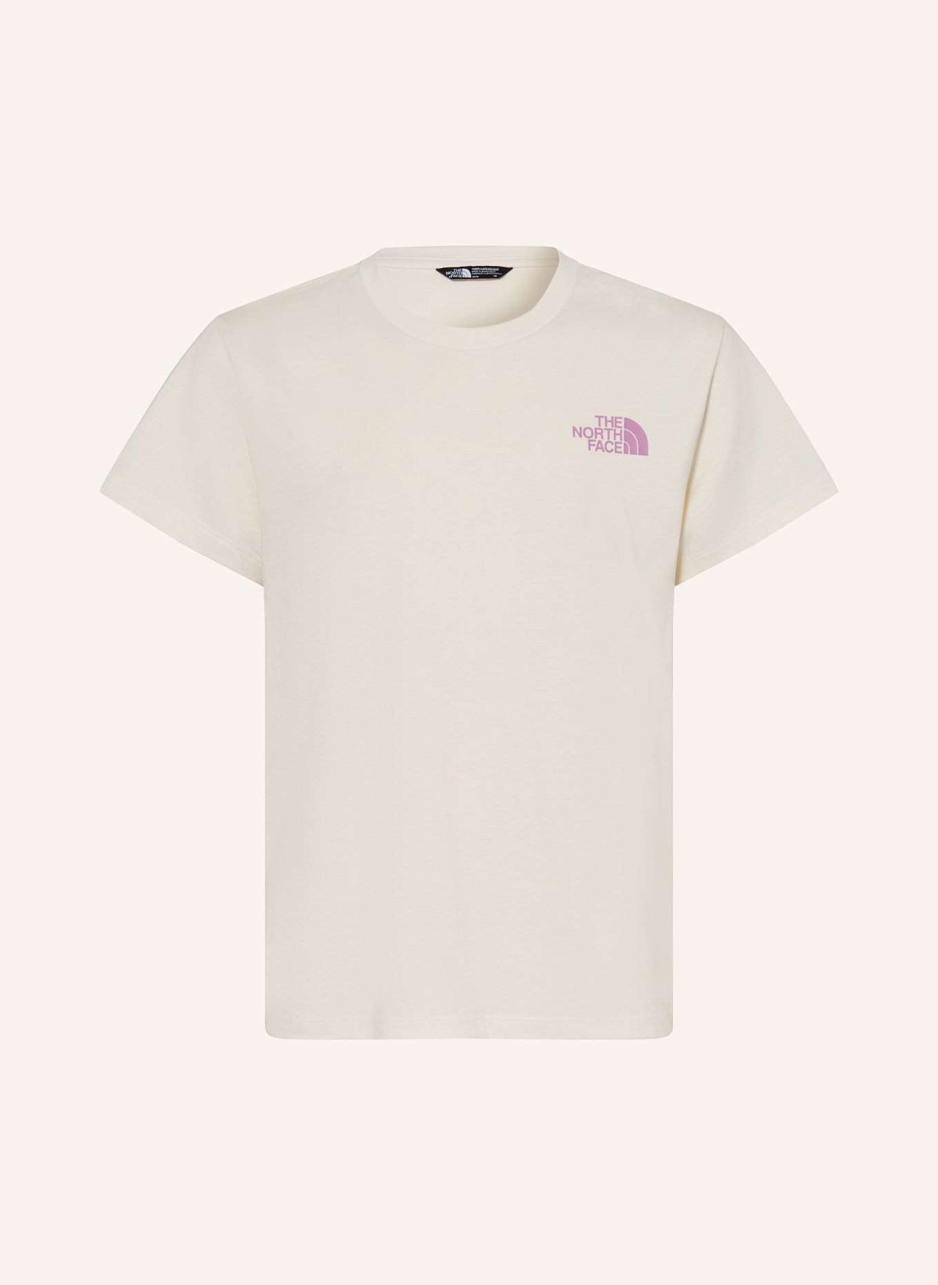 THE NORTH FACE T-shirt: ECRU / PURPLE