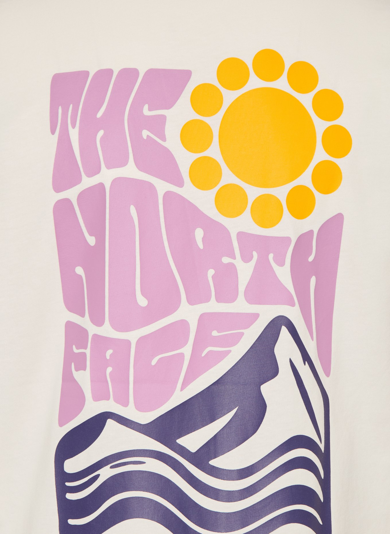 THE NORTH FACE T-shirt: ECRU / PURPLE