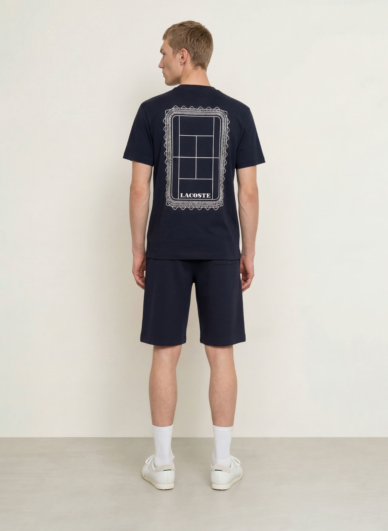 LACOSTE Short en piqué, coupe décontractée: BLEU FONCÉ