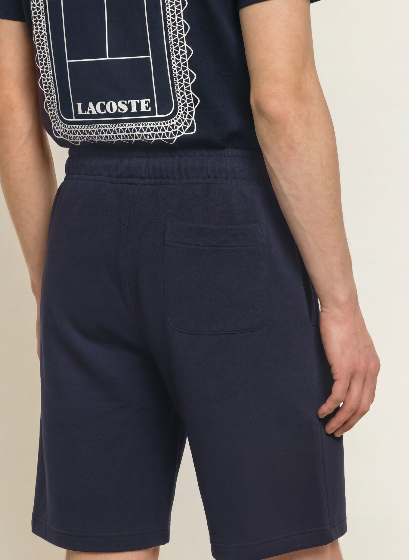 LACOSTE Short en piqué, coupe décontractée: BLEU FONCÉ