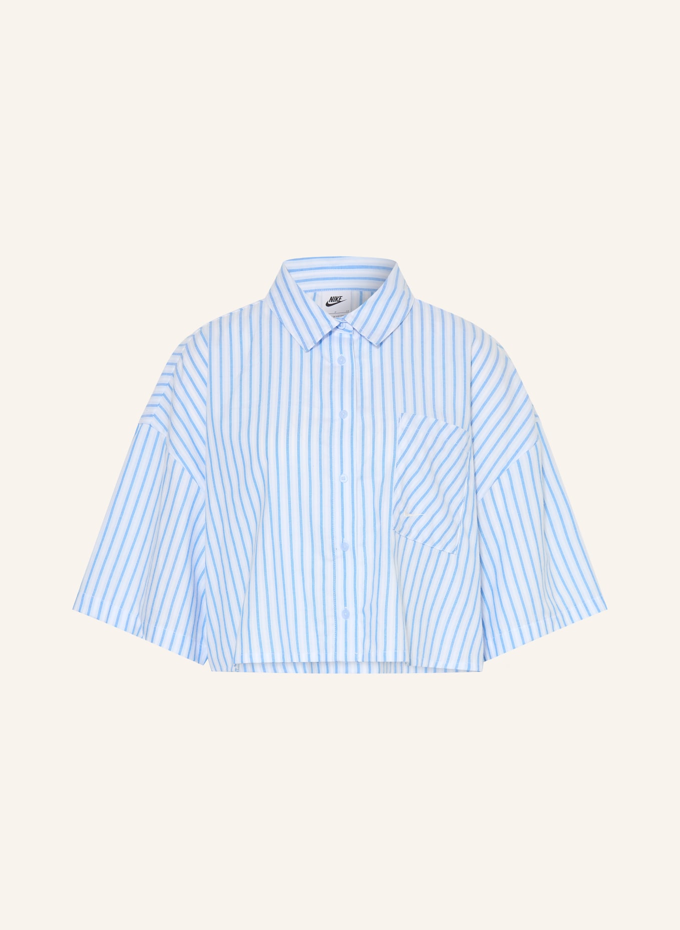 Nike SPORTSWEAR CHILL POPLIN Shirt blouse: LIGHT BLUE / WHITE