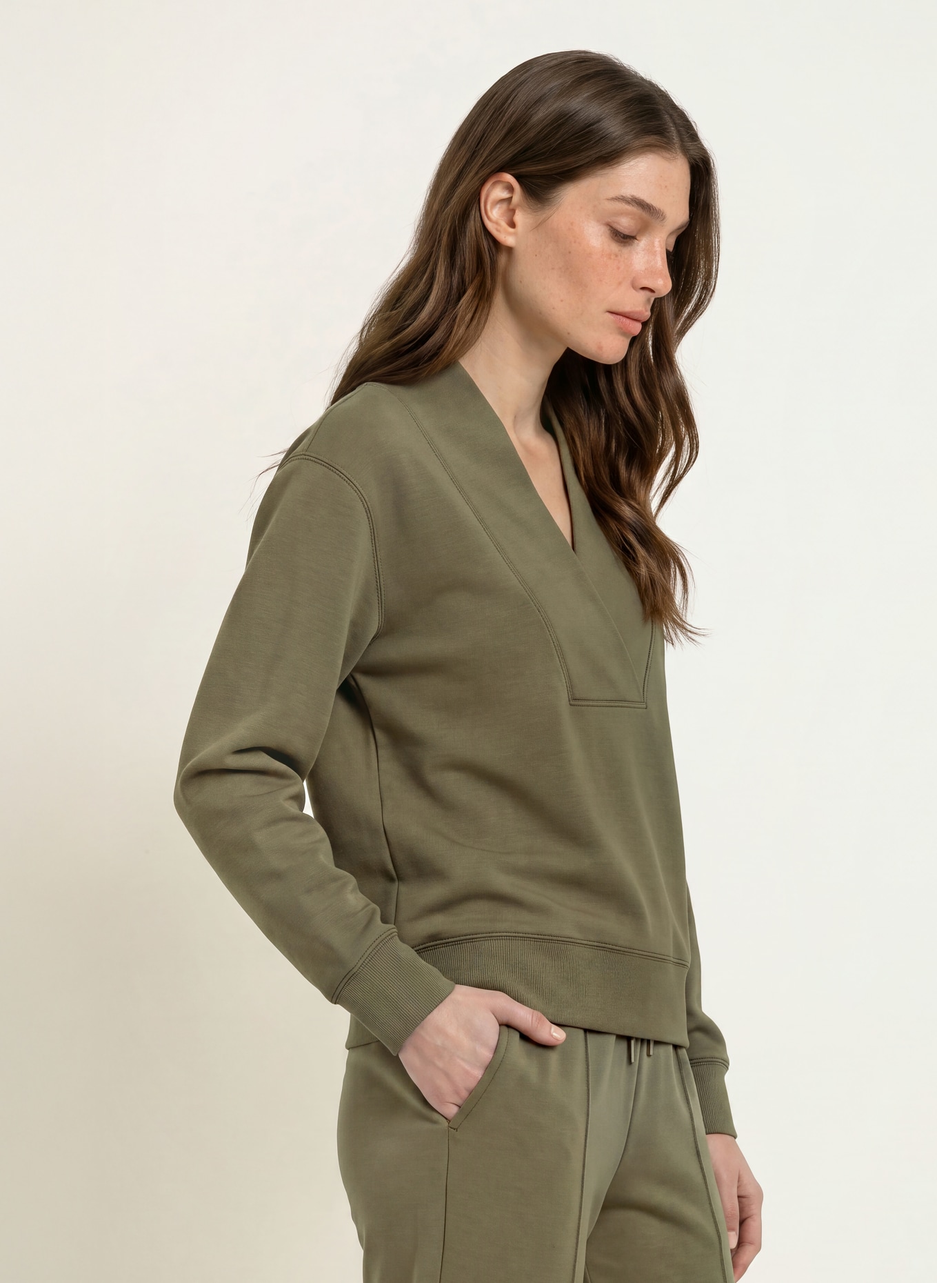 REISS Sweat-shirt ANNABEL: KAKI