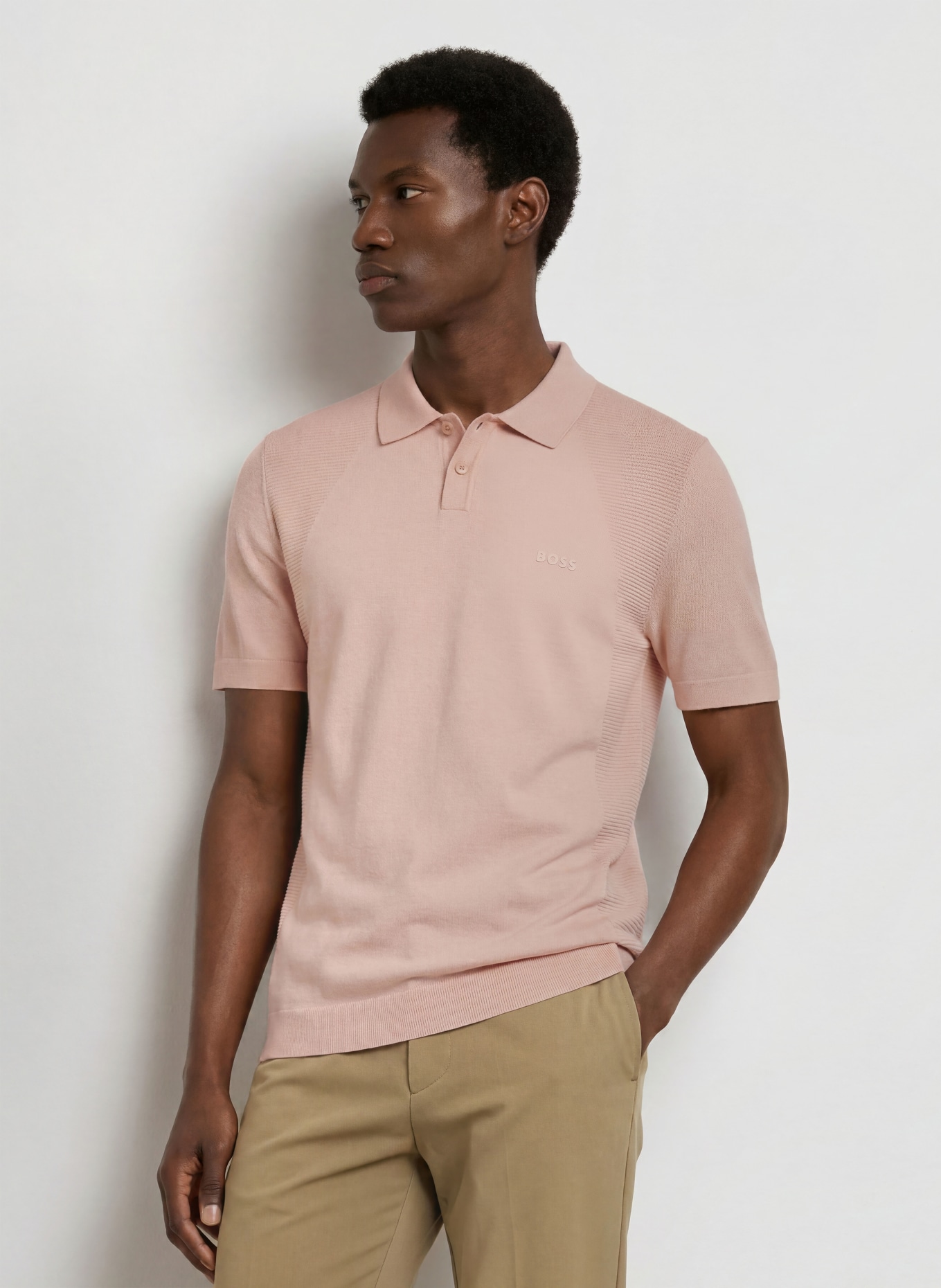 BOSS MOMENTUM LITE Knit Polo Shirt Regular Fit: LIGHT ORANGE