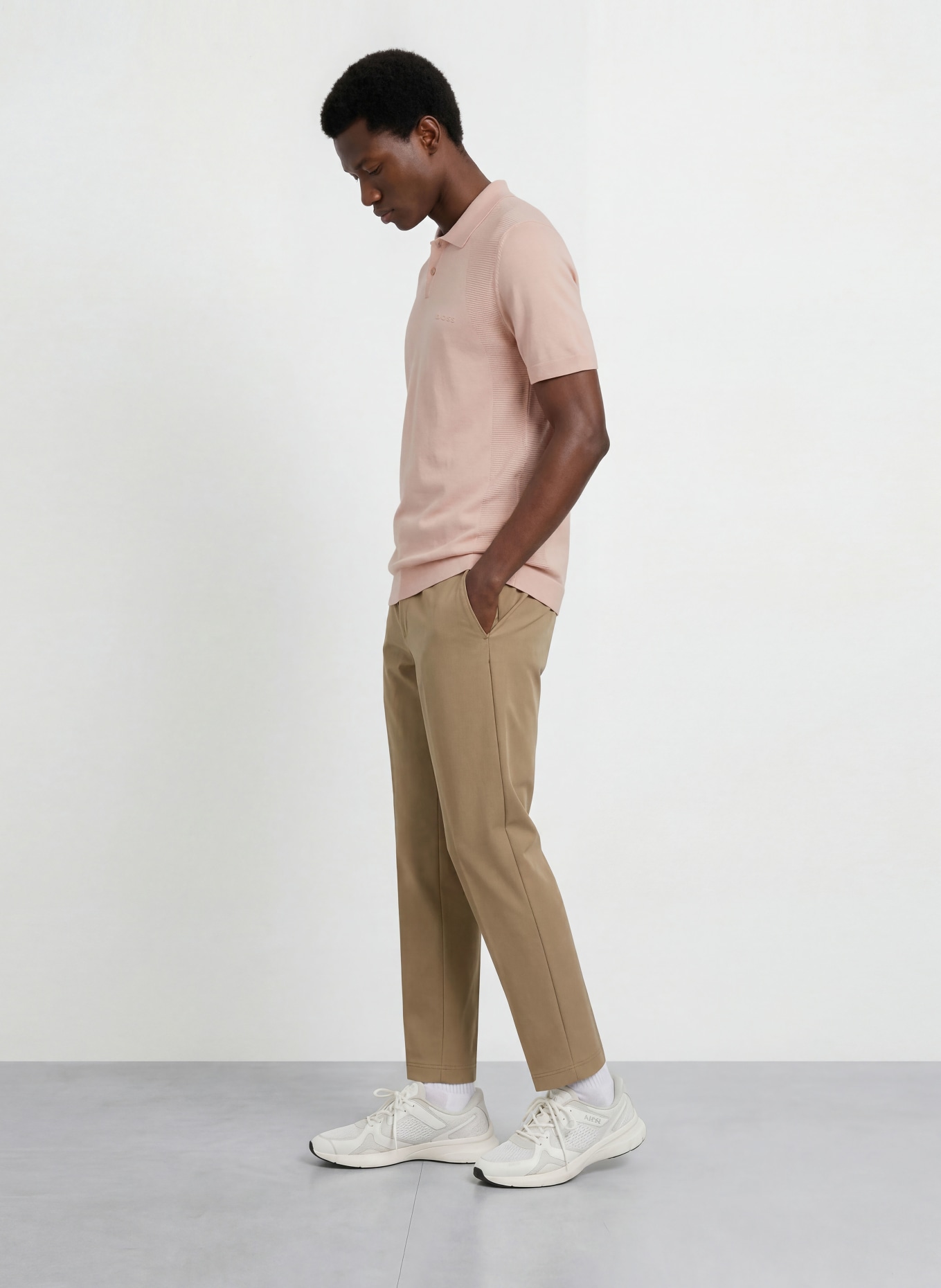 BOSS MOMENTUM LITE Knit Polo Shirt Regular Fit: LIGHT ORANGE