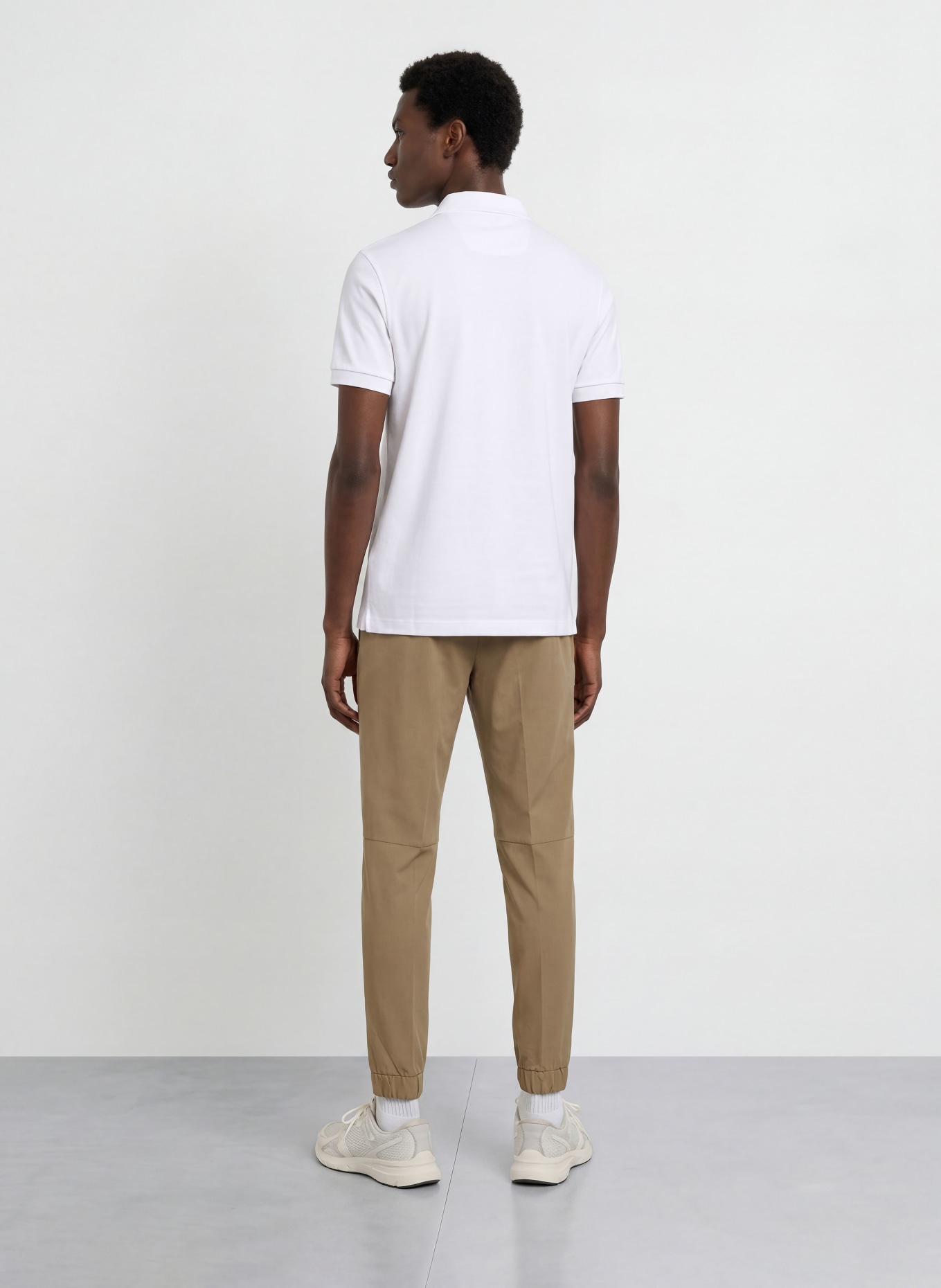 BOSS Tricou polo din jersey PIO: ALB