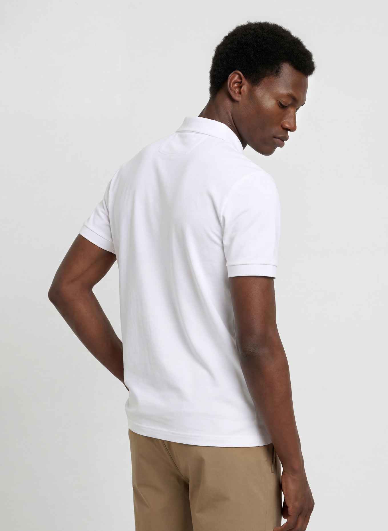 BOSS Tricou polo din jersey PIO: ALB