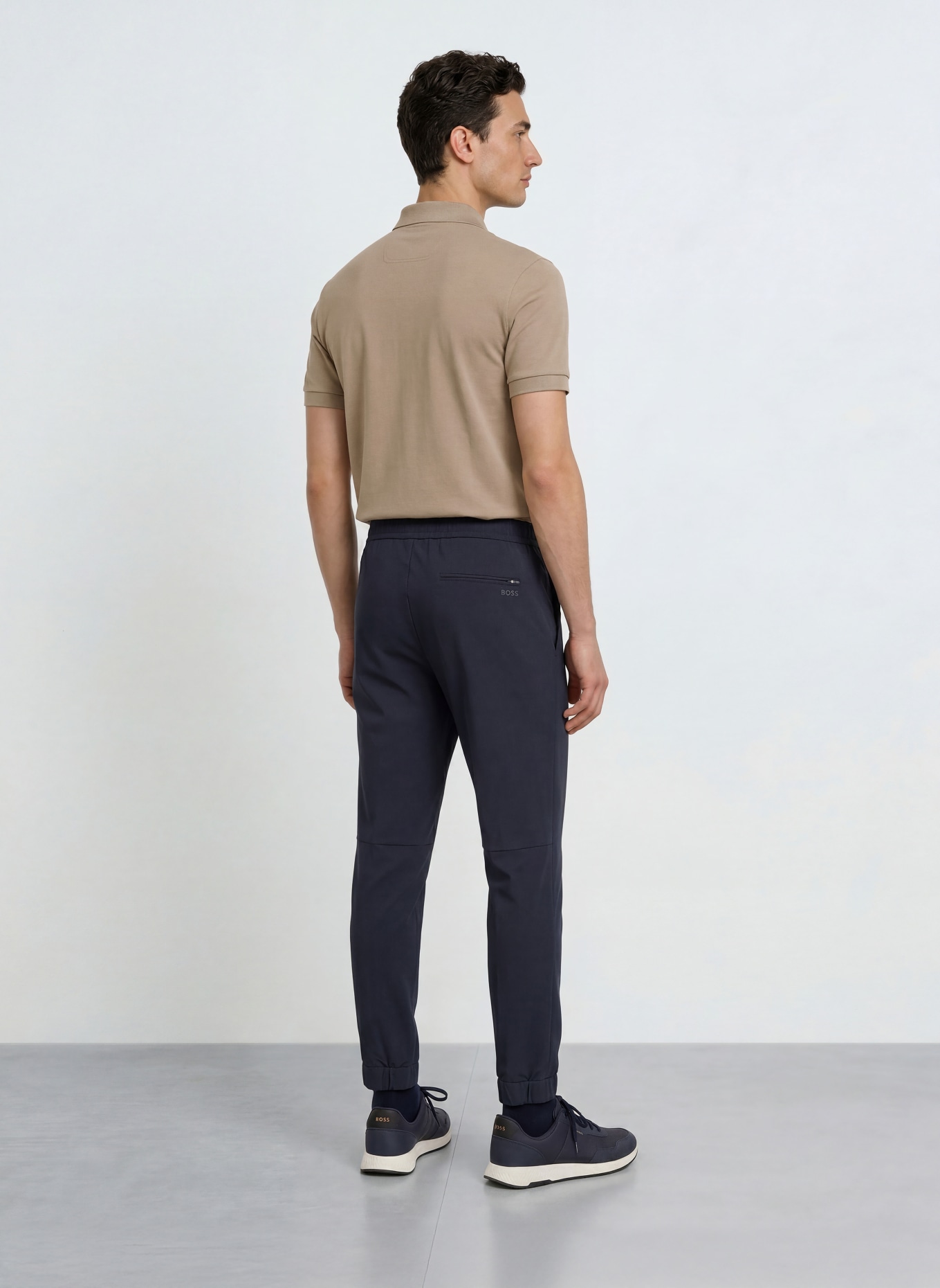BOSS Tricou polo din jersey PIO: KAKI