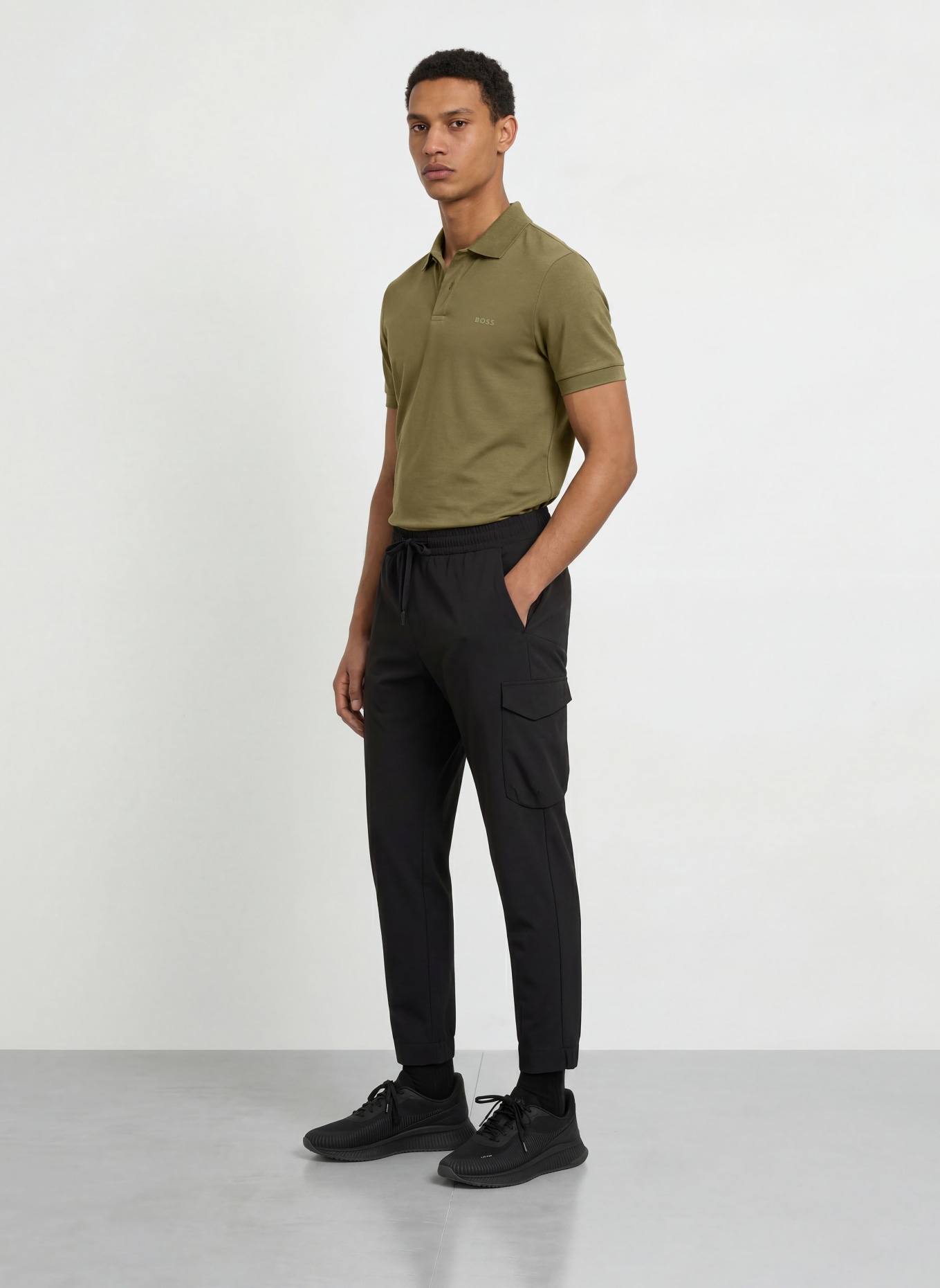 BOSS Tricou polo din jersey PIO: VERDE