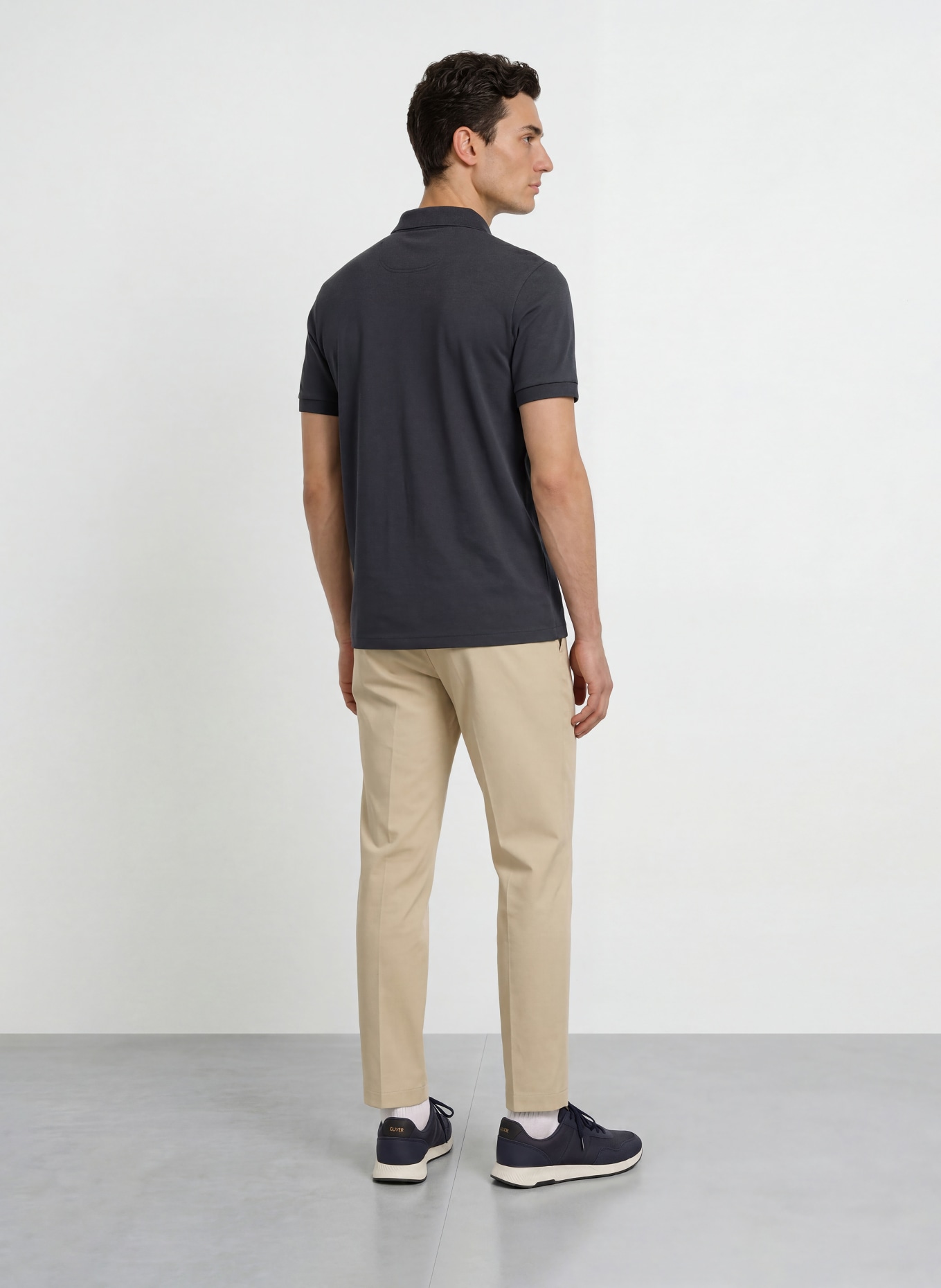 BOSS Tricou polo din jersey PIO: ALBASTRU ÎNCHIS
