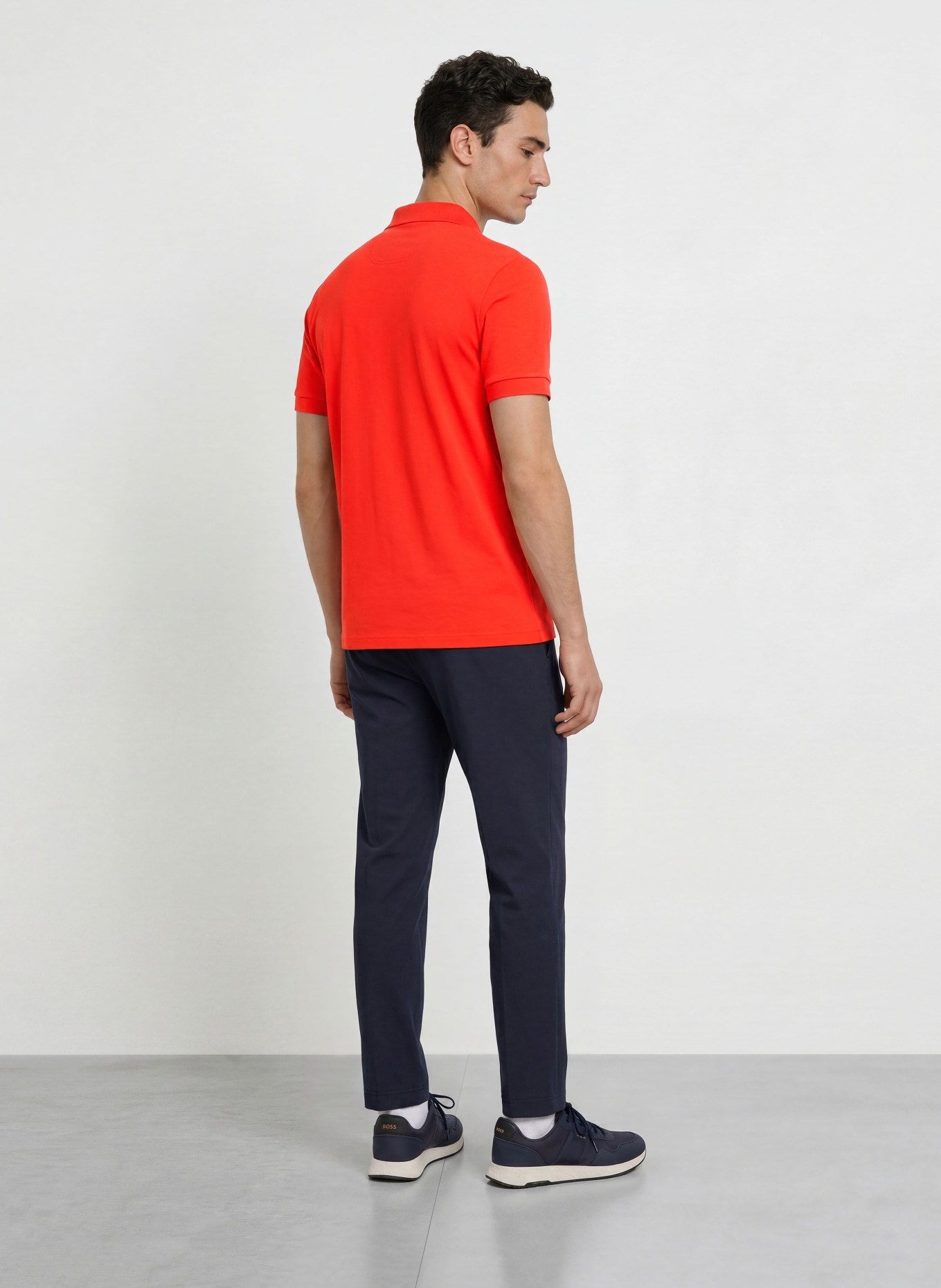 BOSS Tricou polo din jersey PIO: ROȘU DESCHIS
