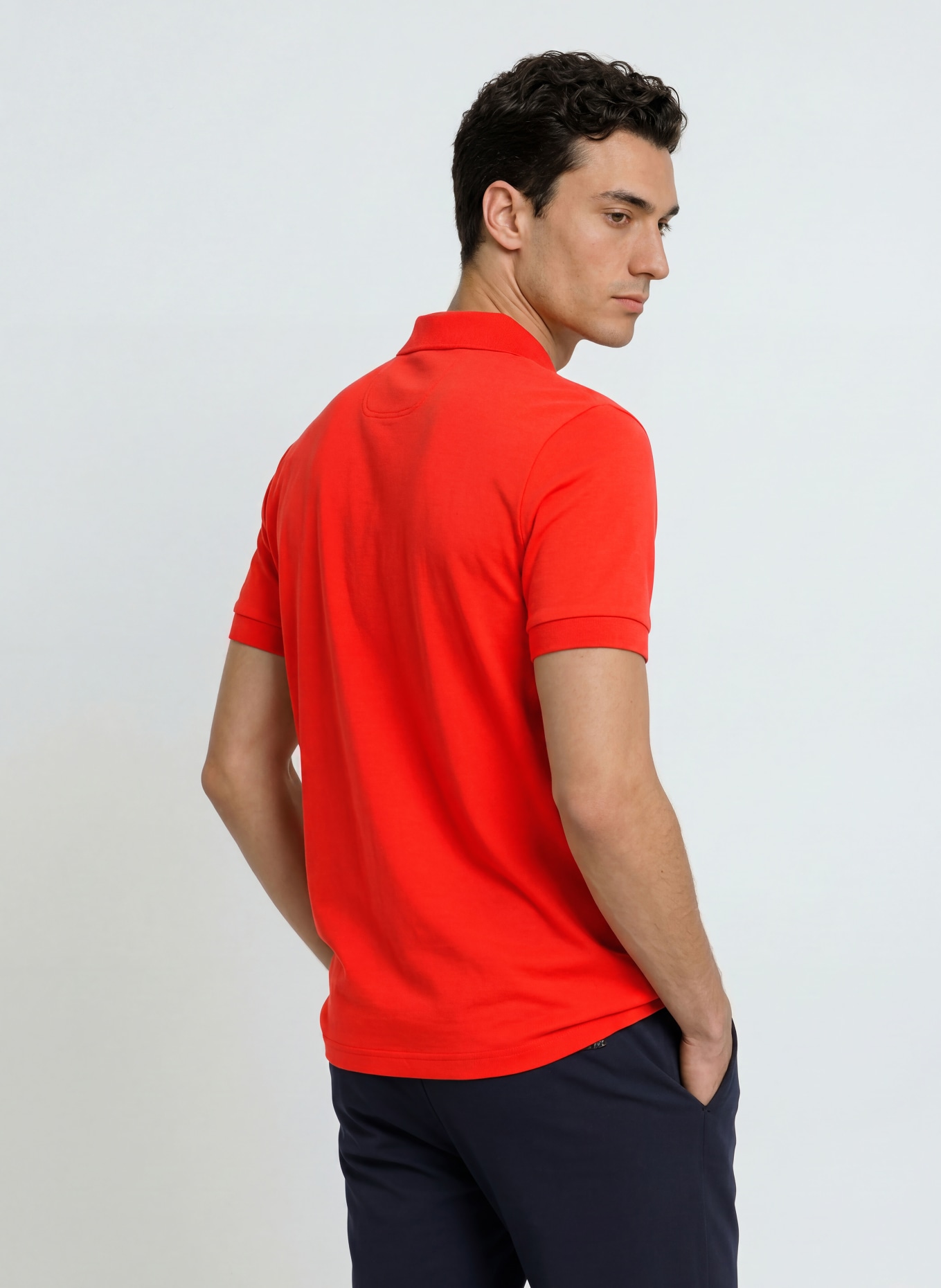 BOSS Tricou polo din jersey PIO: ROȘU DESCHIS