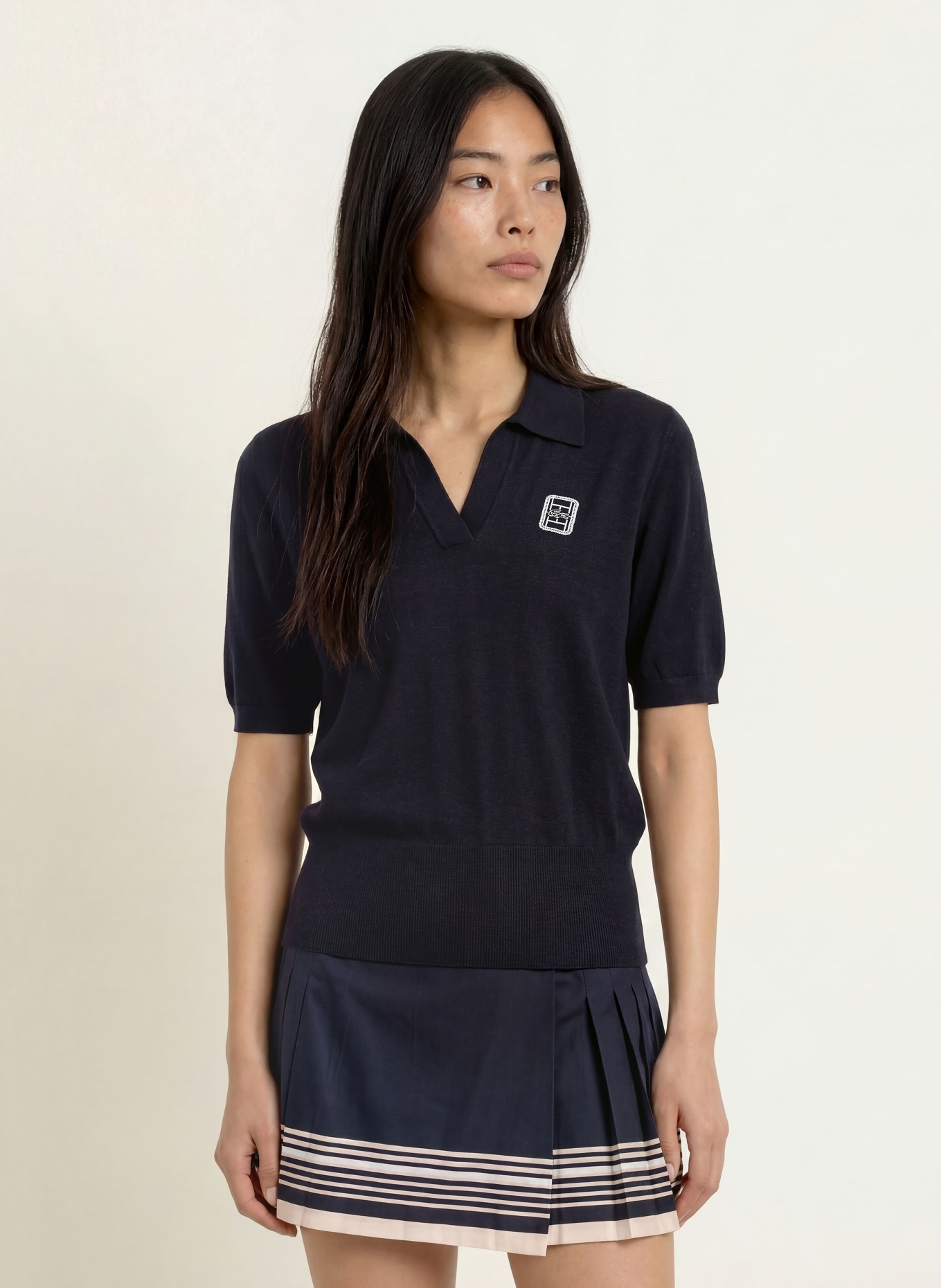 LACOSTE Knit polo shirt: DARK BLUE