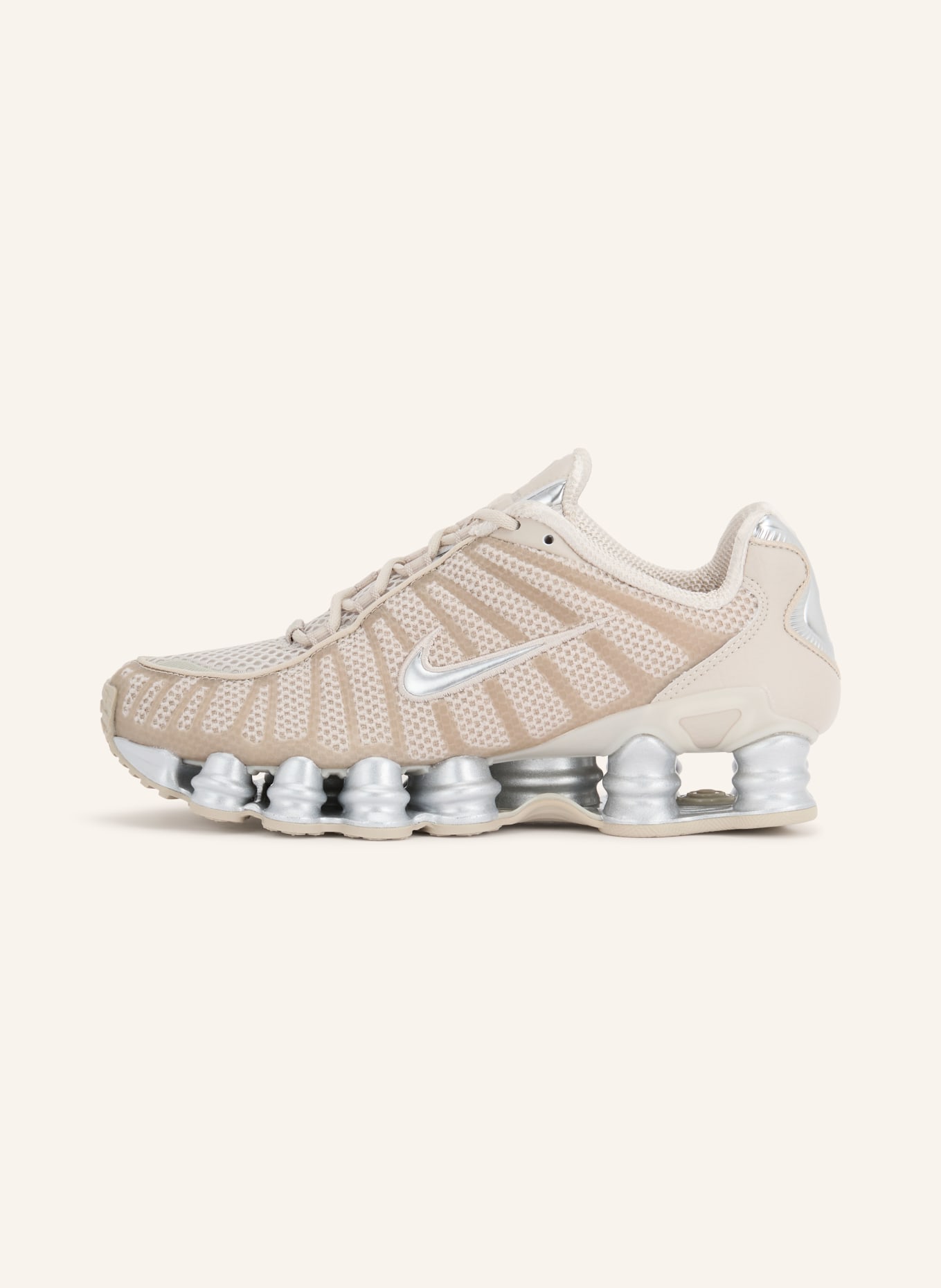 Nike SHOX TL Sneakers: BEIGE / SILVER