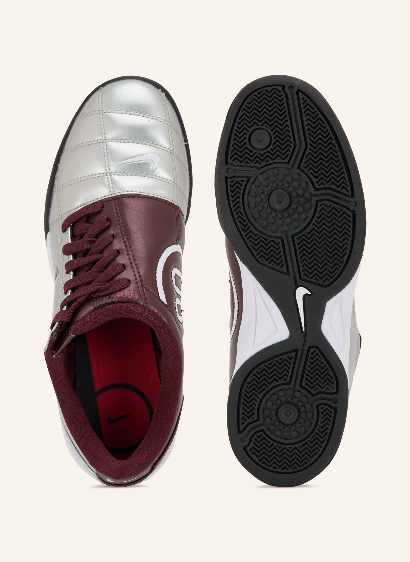 Nike TOTAL 90 Sneakers: SILVER / DARK RED