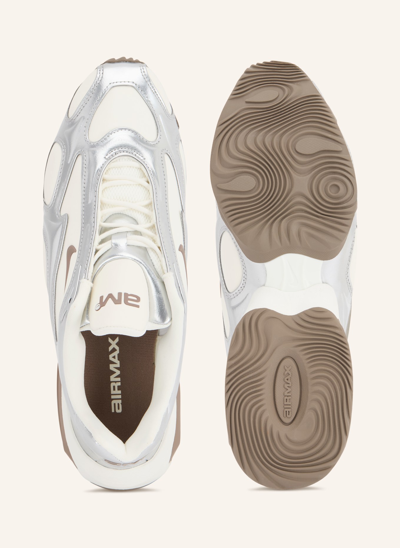 Nike AIR MAX MUSE Sneakers: SILVER / BROWN / ECRU