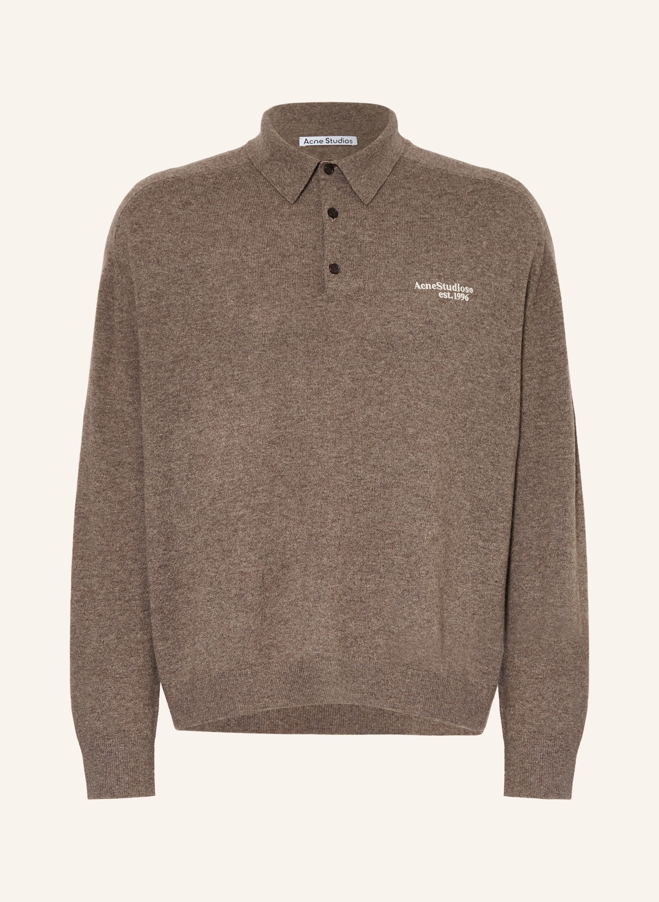 Acne Studios Tricou polo din tricot: TAUPE