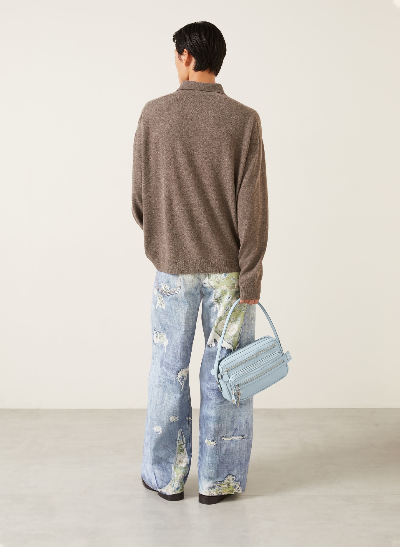 Acne Studios Tricou polo din tricot: TAUPE