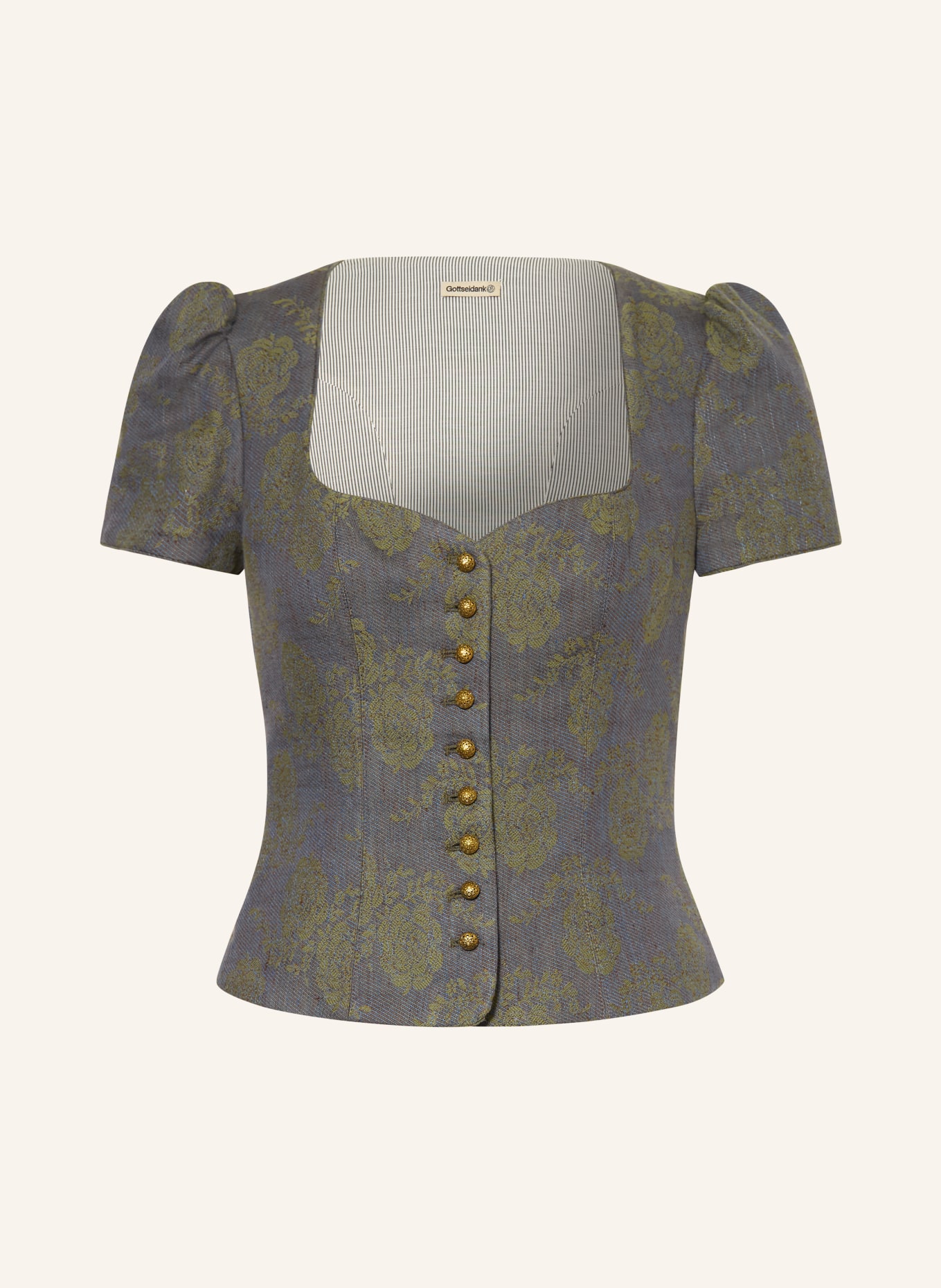 Gottseidank Dirndl-lijfje BEA: MARRON FONCÉ / KAKI / BLAUW