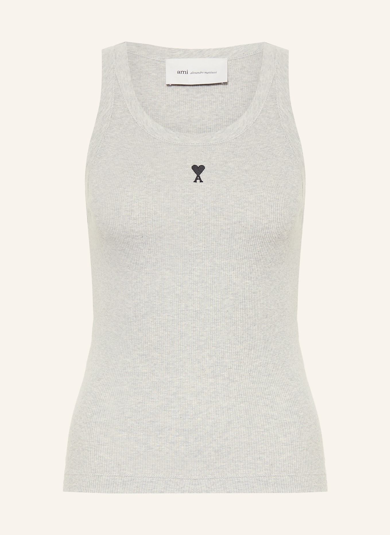 AMI PARIS Top: LICHTGRIJS / ZWART