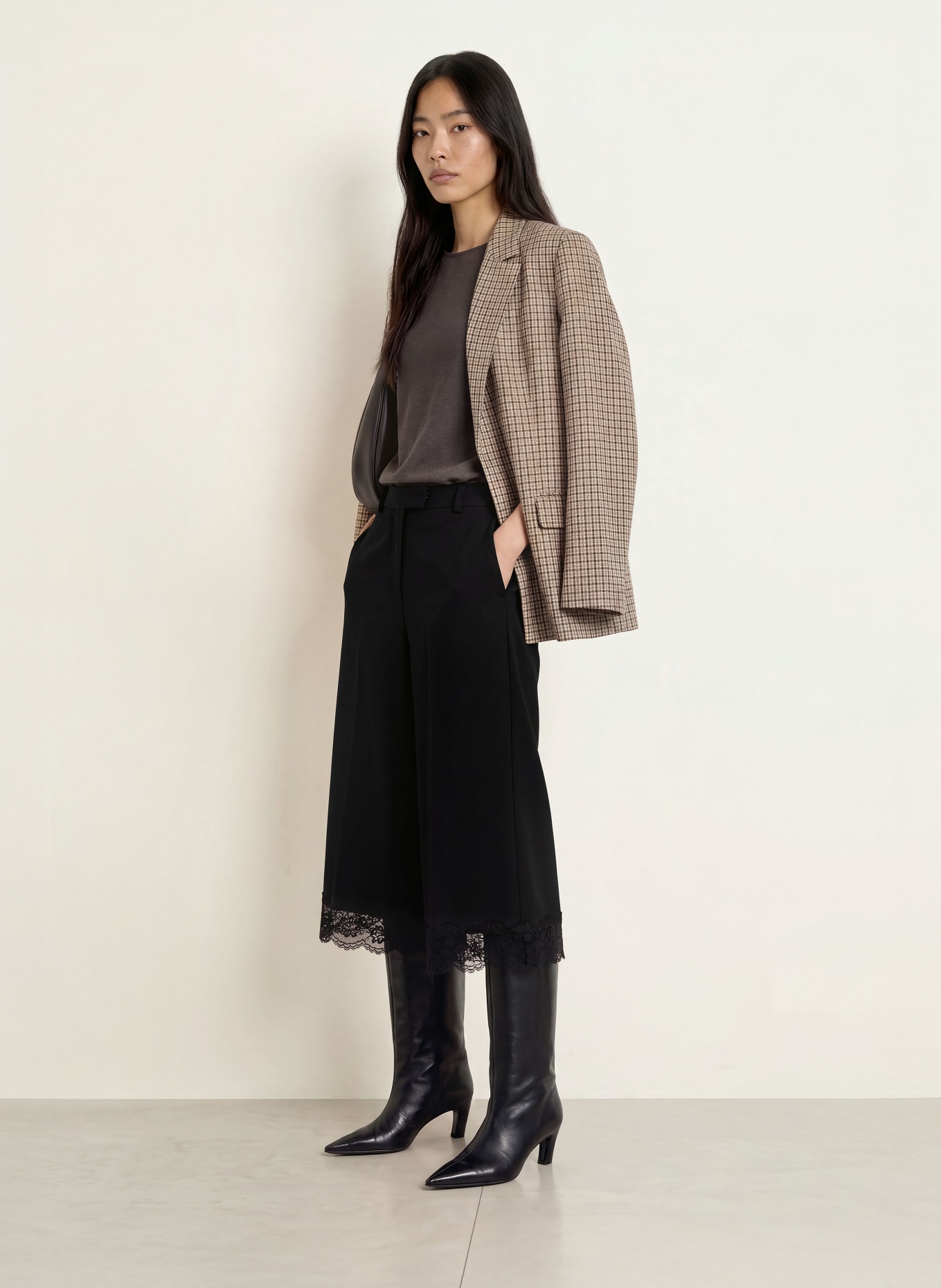 ZAÍDA Shirt with 3/4-length sleeves: DARK BROWN