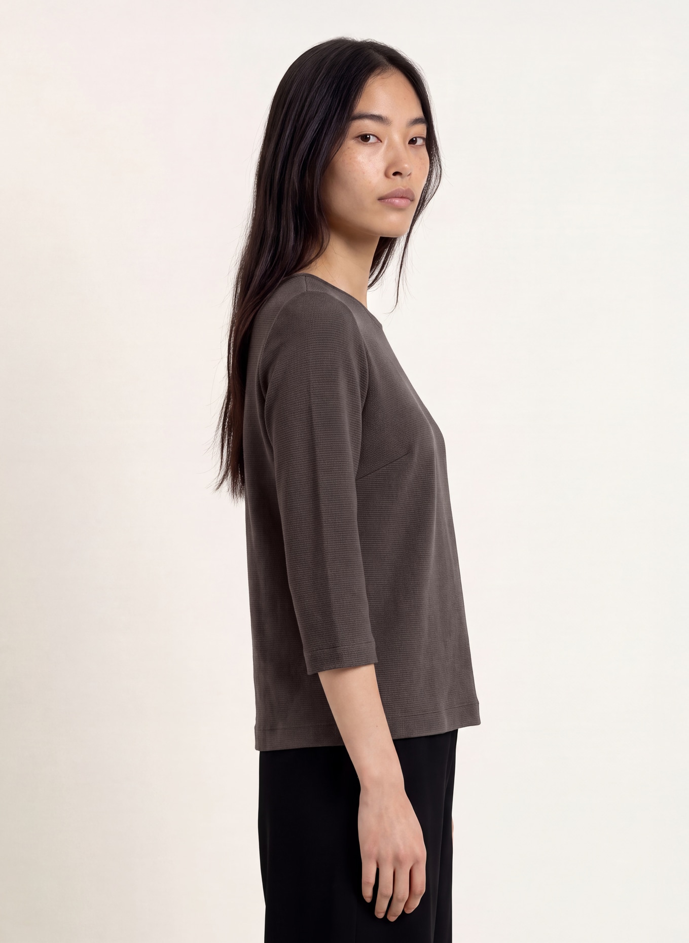 ZAÍDA Shirt with 3/4-length sleeves: DARK BROWN