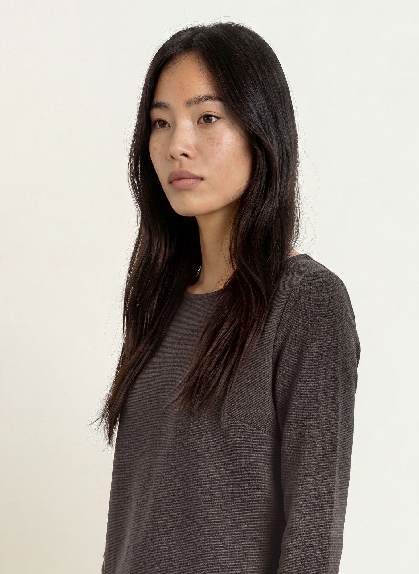 ZAÍDA Shirt with 3/4-length sleeves: DARK BROWN