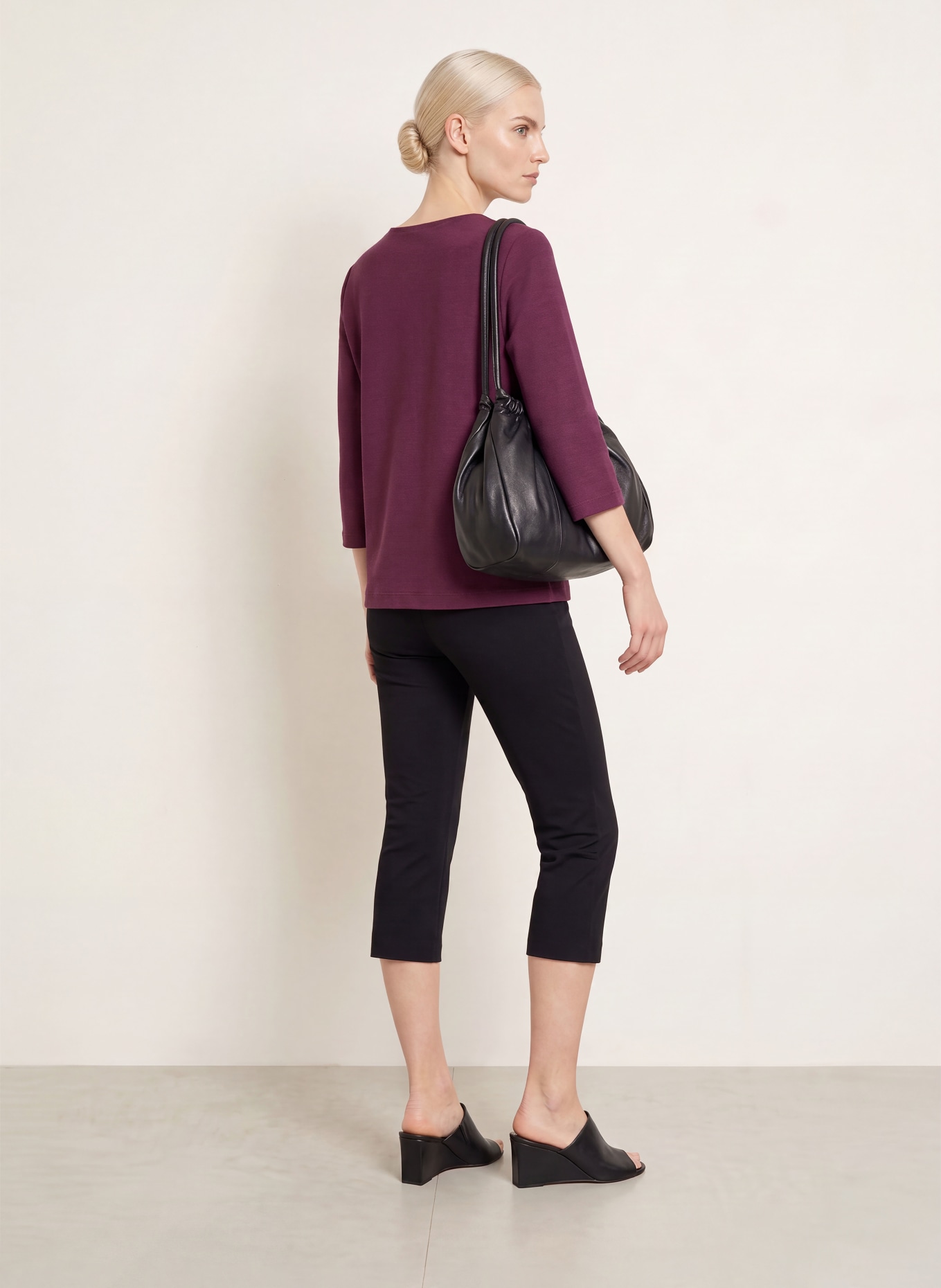ZAÍDA Shirt with 3/4-length sleeves: DARK PURPLE