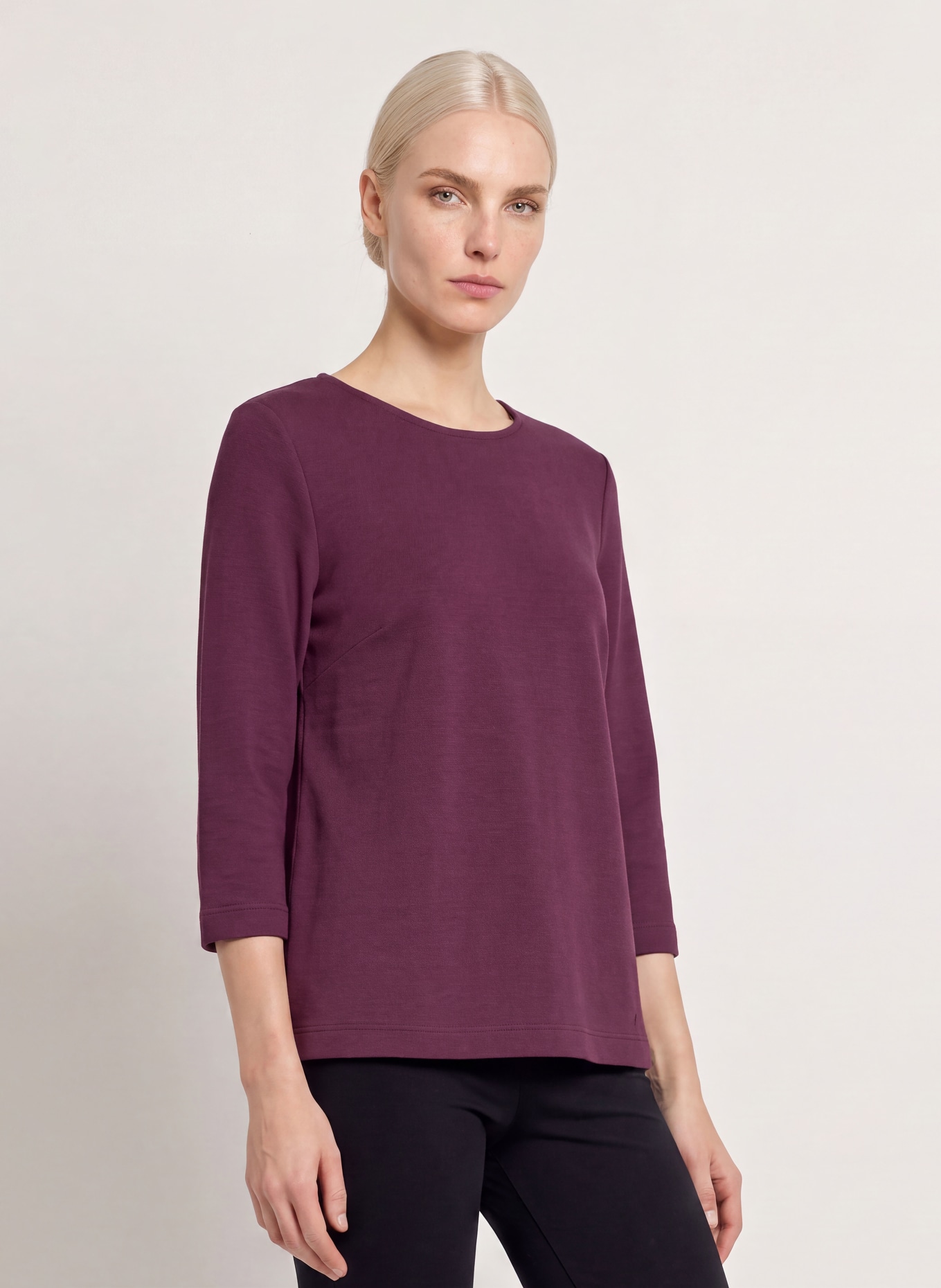 ZAÍDA Shirt with 3/4-length sleeves: DARK PURPLE
