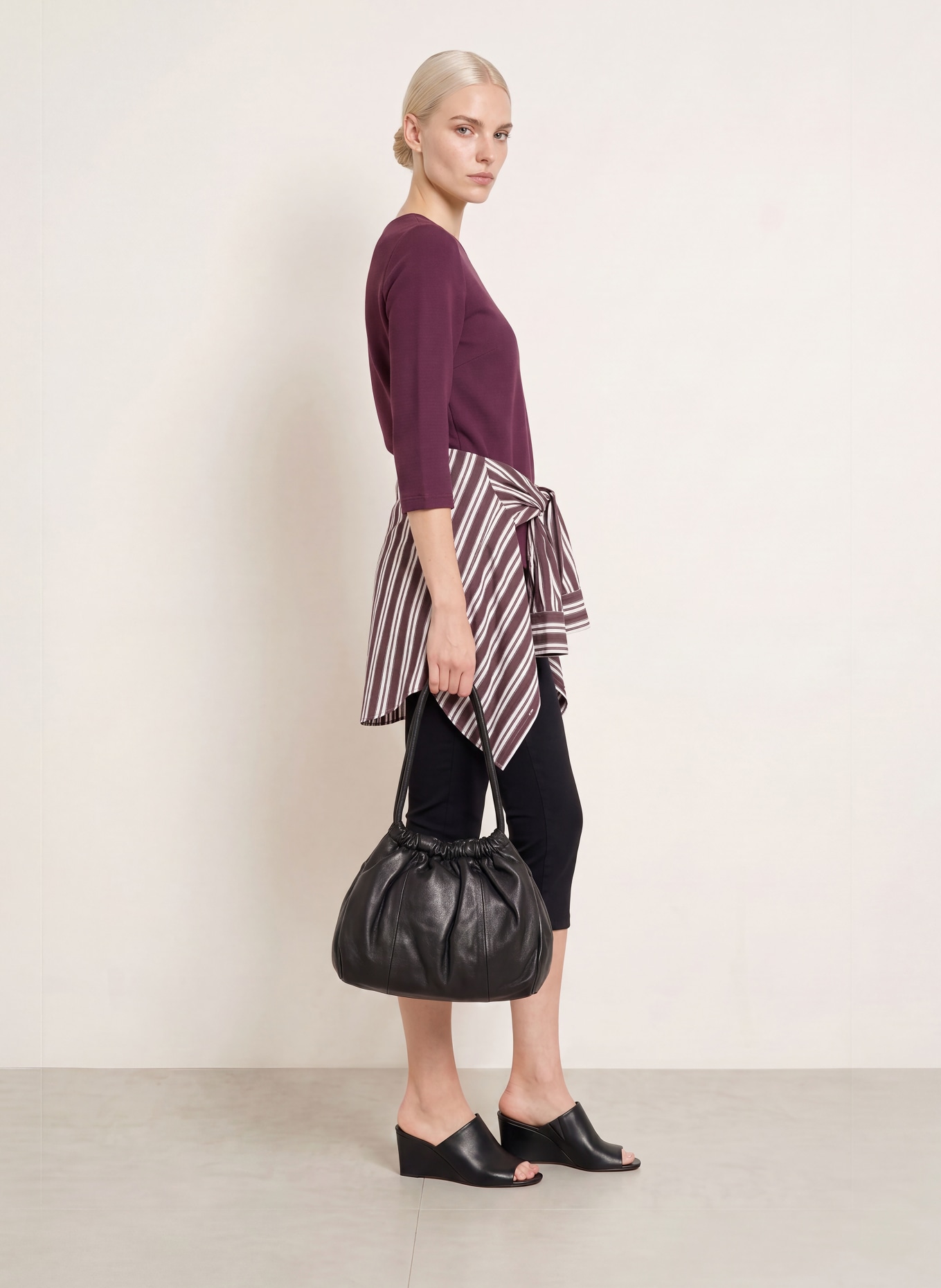 ZAÍDA Shirt with 3/4-length sleeves: DARK PURPLE