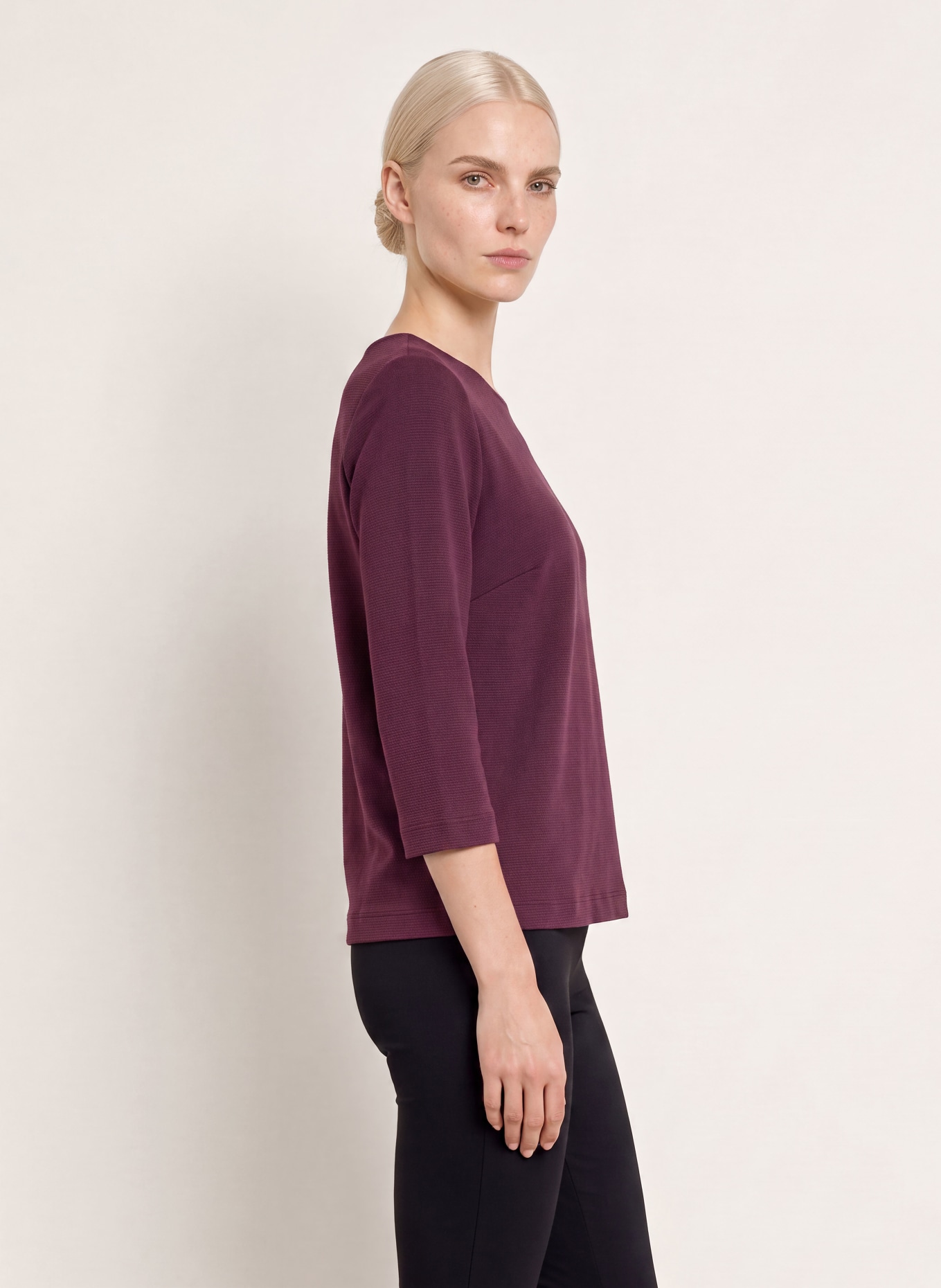 ZAÍDA Shirt with 3/4-length sleeves: DARK PURPLE