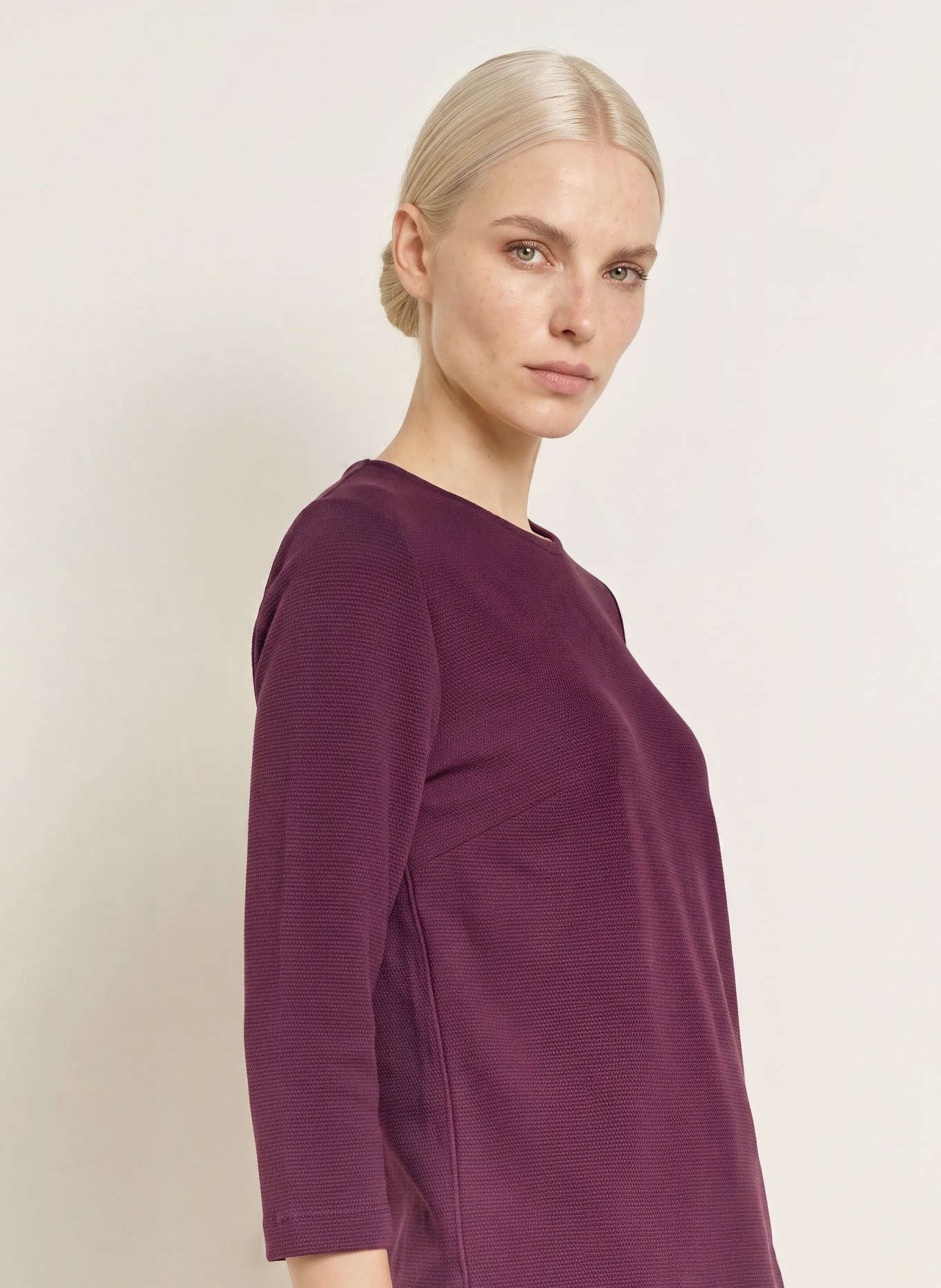ZAÍDA Shirt with 3/4-length sleeves: DARK PURPLE
