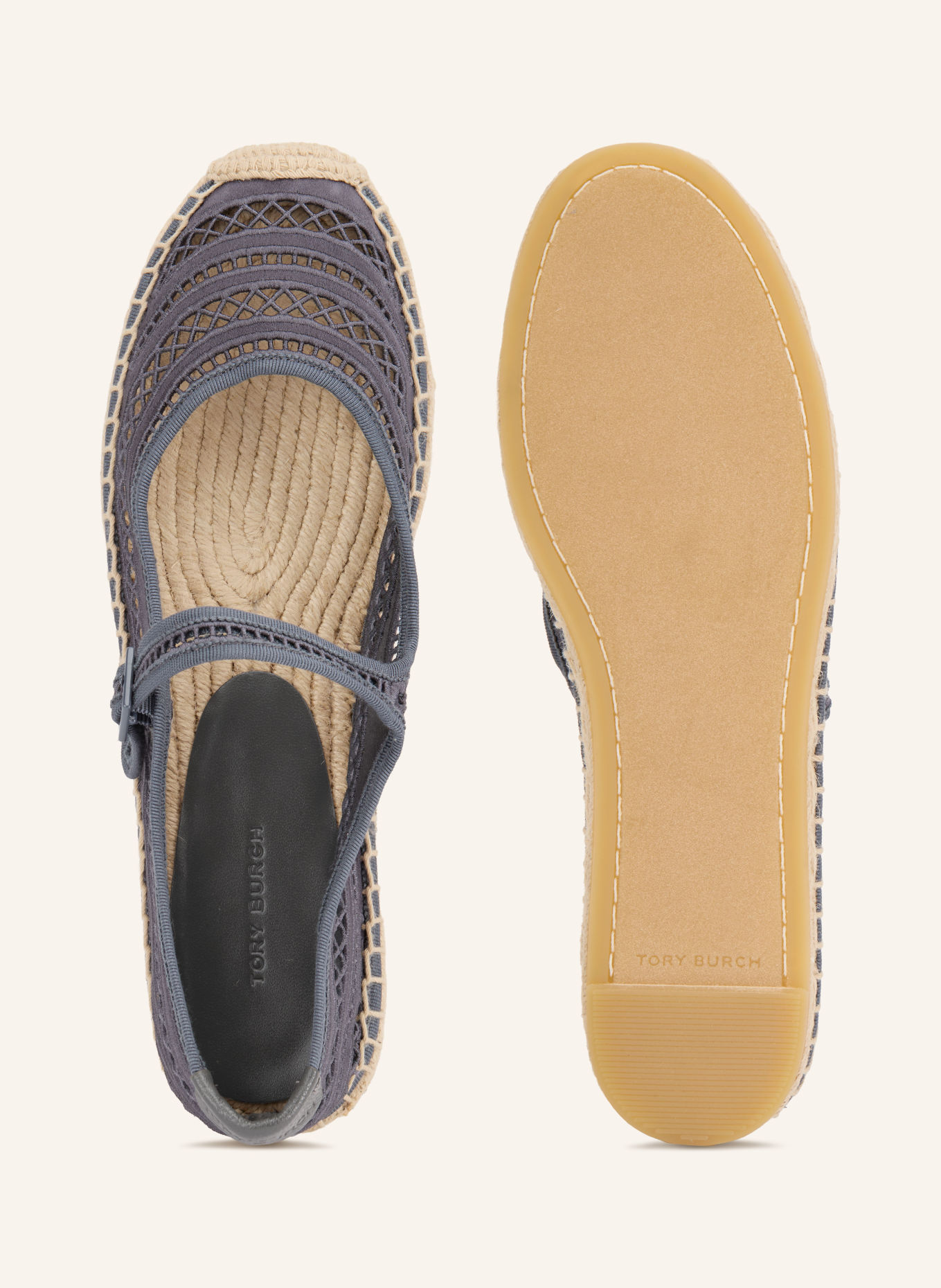 TORY BURCH Mary Jane-ballerinaskor: BLÅ