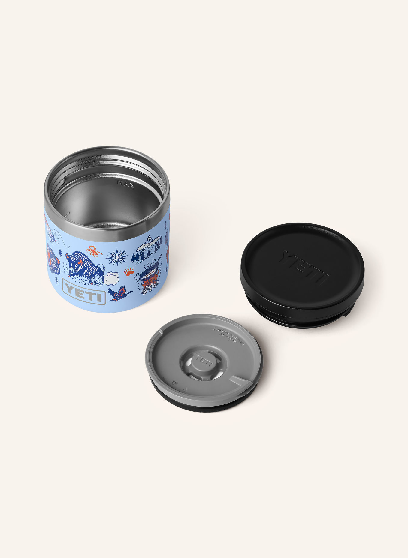 YETI Thermoslunchbox RAMBLER®: LICHTBLAUW / ORANJE / DONKERBLAUW