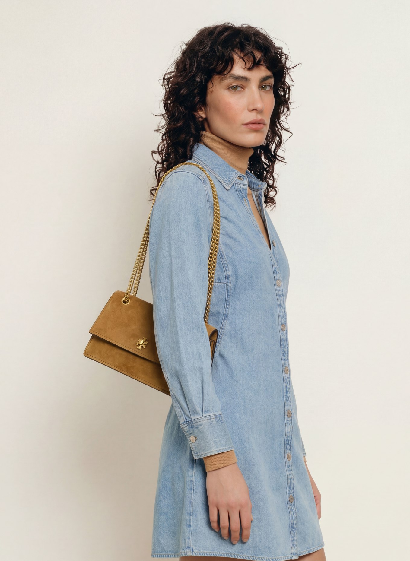 TORY BURCH Schoudertas KIRA: COGNAC