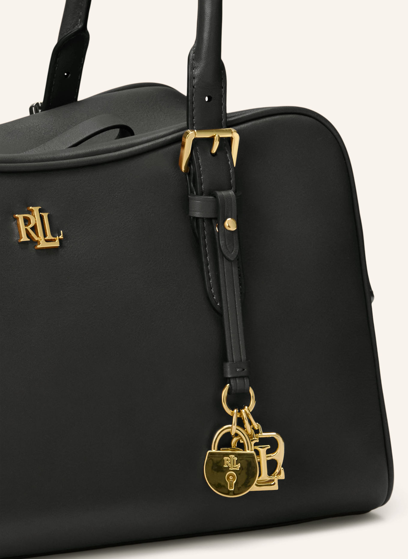 LAUREN RALPH LAUREN Handtasche MARCY LARGE: SCHWARZ / GOLD