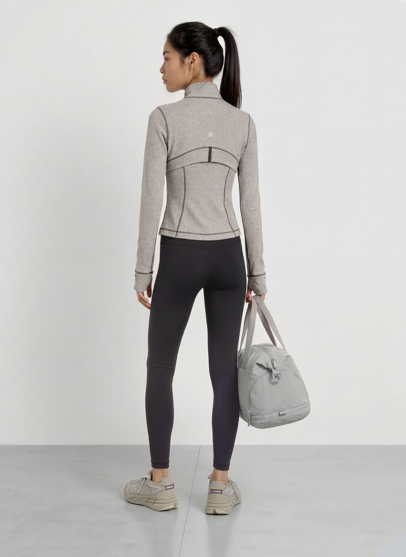lululemon Trainingsjacke DEFINE CROPPED: HELLGRAU / DUNKELGRAU