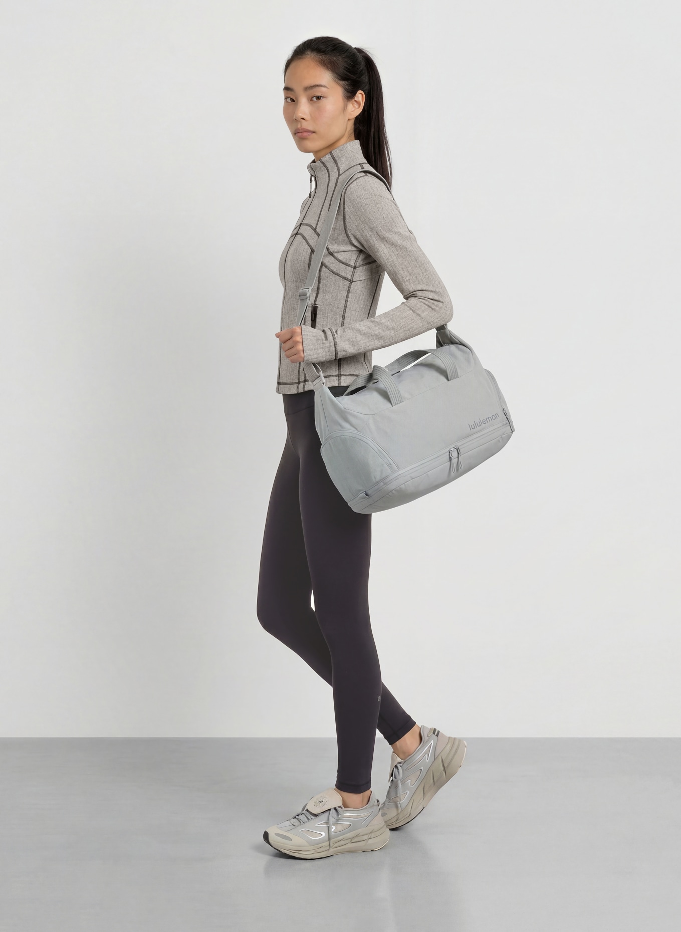 lululemon Trainingsjacke DEFINE CROPPED: HELLGRAU / DUNKELGRAU
