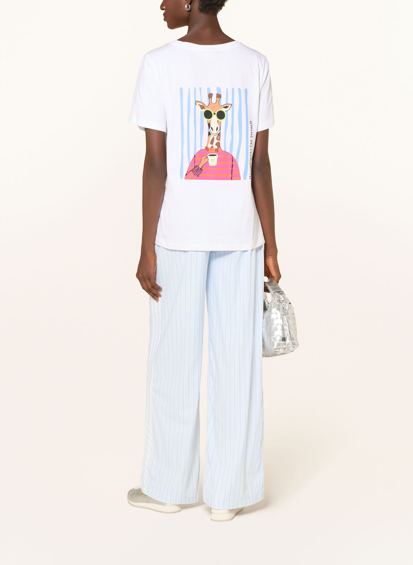 Smith & Soul T-Shirt: WEISS / BEIGE / PINK