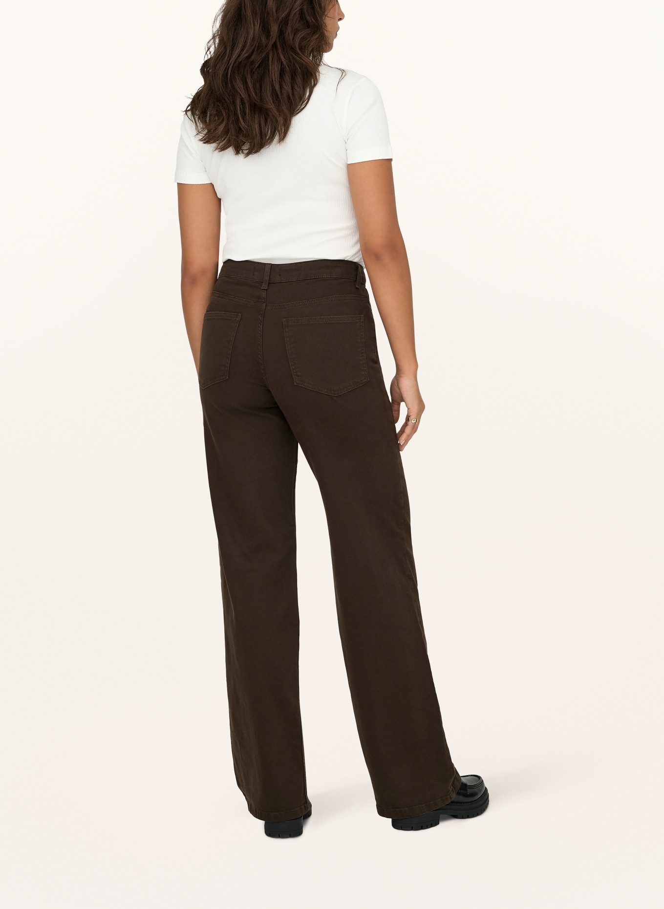 ONLY Wide Leg Jeans: Dark Brown Denim