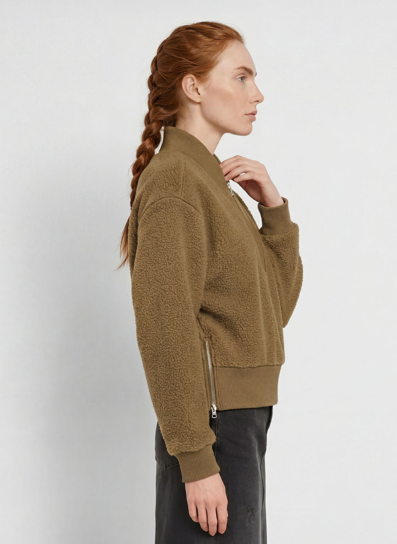 VARLEY MUMFORD fleece pullover: OLIVE