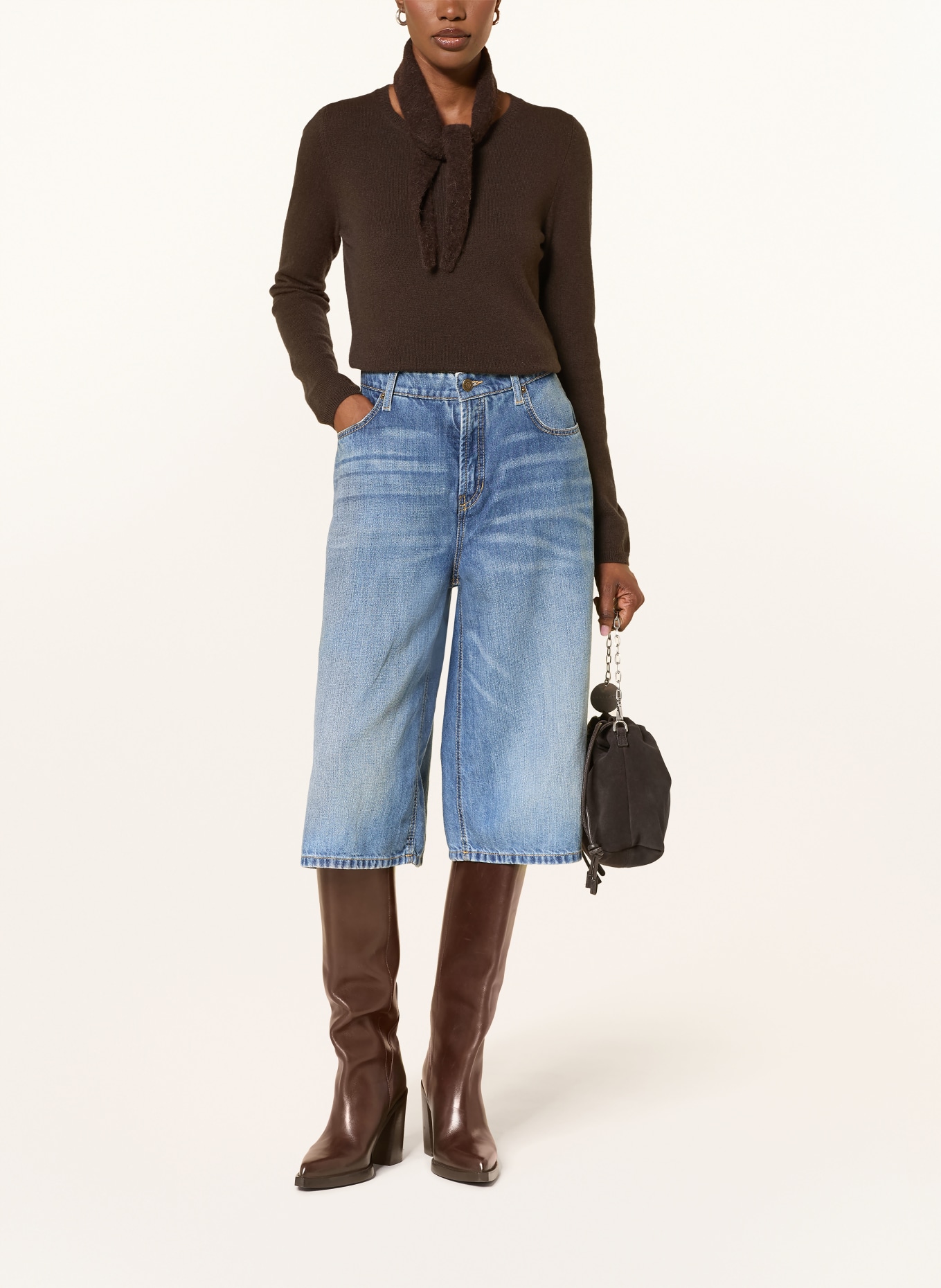 FTC CASHMERE Pull en cachemire: MARRON FONCÉ