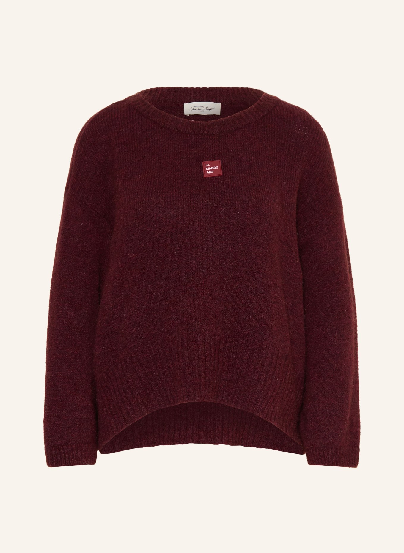 American Vintage Pulover EAST din alpaca: ROȘU ÎNCHIS