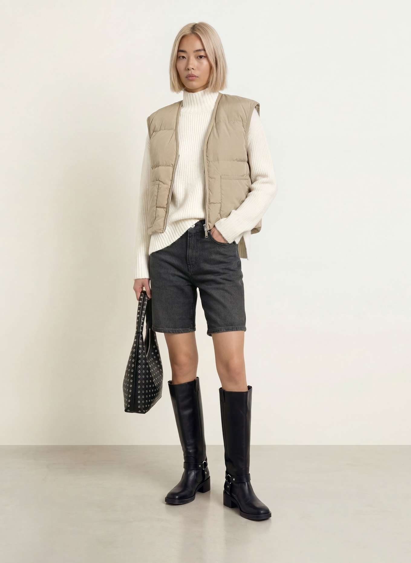 MOS MOSH MMMANJA Down vest: BEIGE