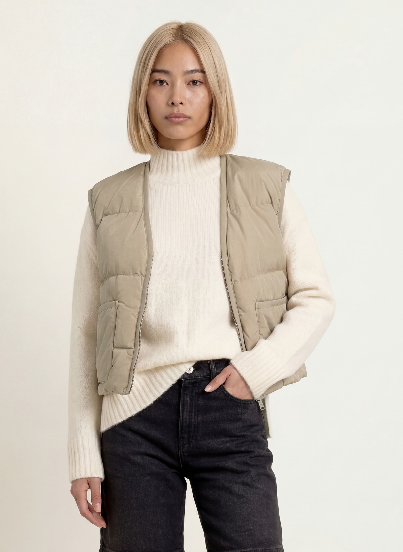MOS MOSH MMMANJA Down vest: BEIGE