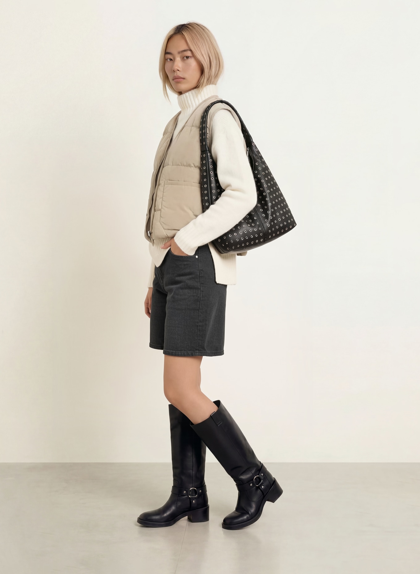 MOS MOSH MMMANJA Down vest: BEIGE