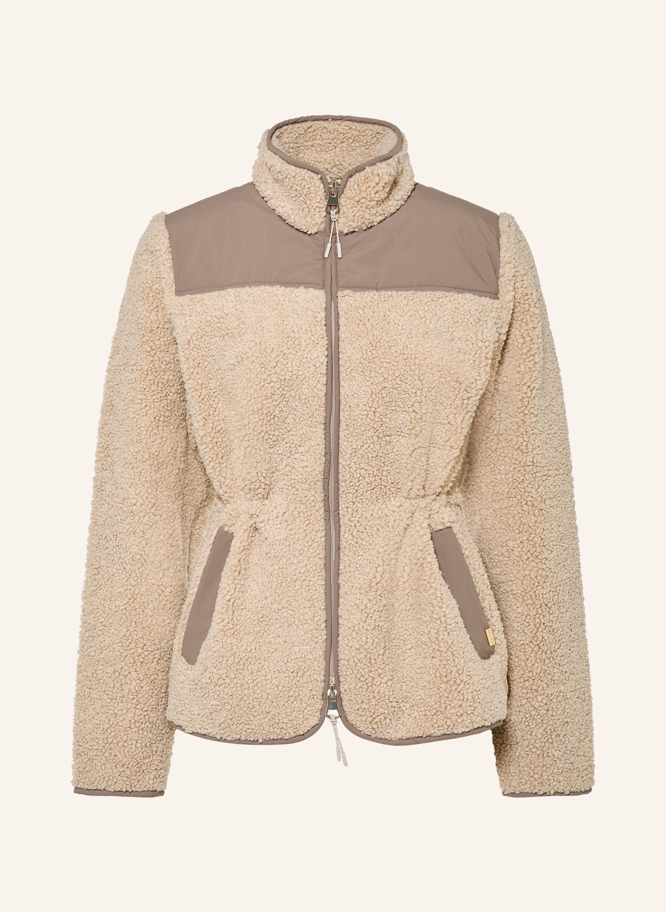 MOS MOSH Teddy Fur Jacket MMELISA ELI: BEIGE / TAUPE