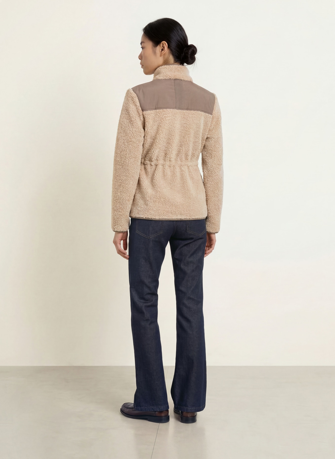 MOS MOSH Teddy Fur Jacket MMELISA ELI: BEIGE / TAUPE