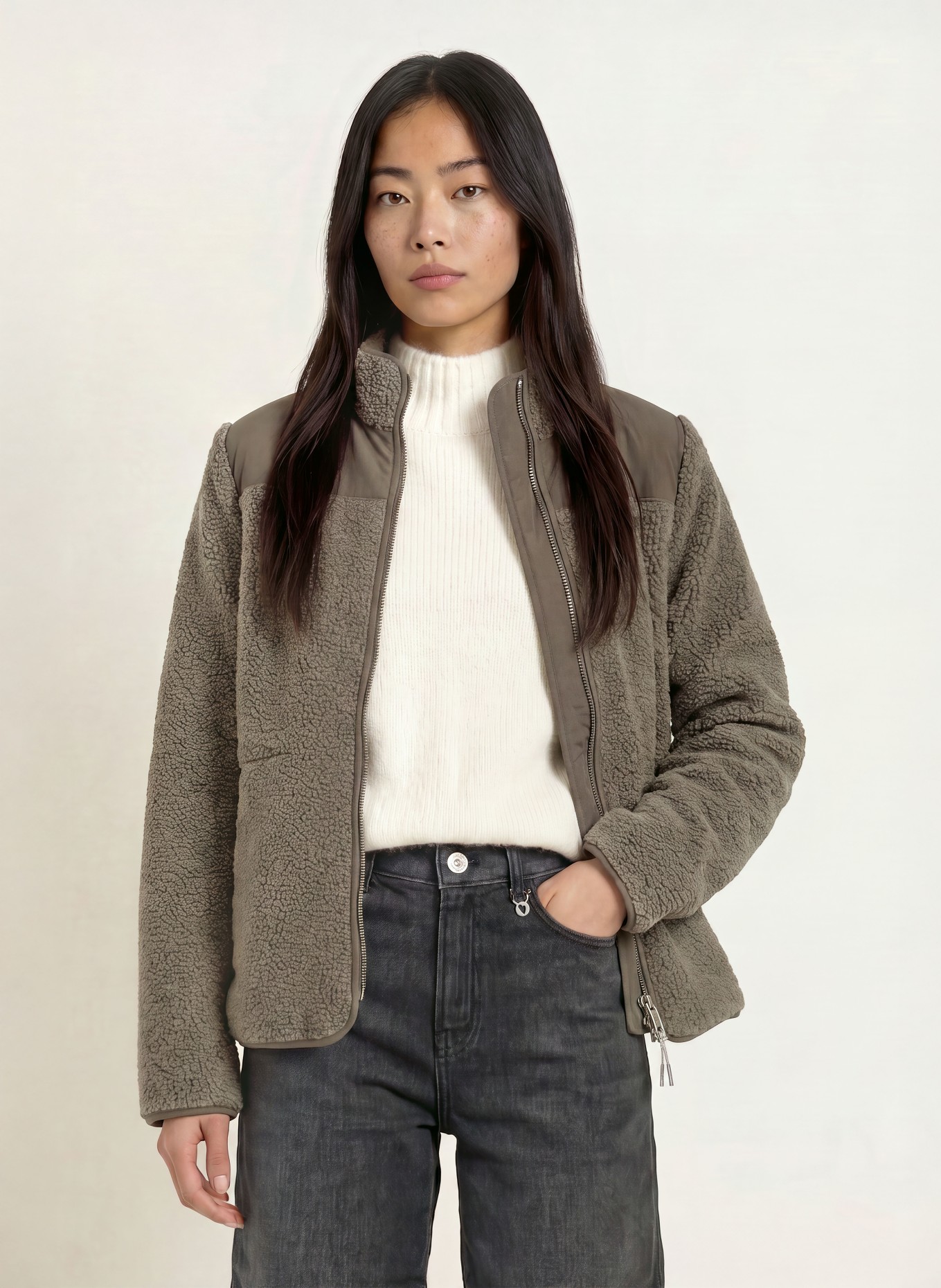 MOS MOSH Teddyfell-Jacke MMELISA ELI: OLIV