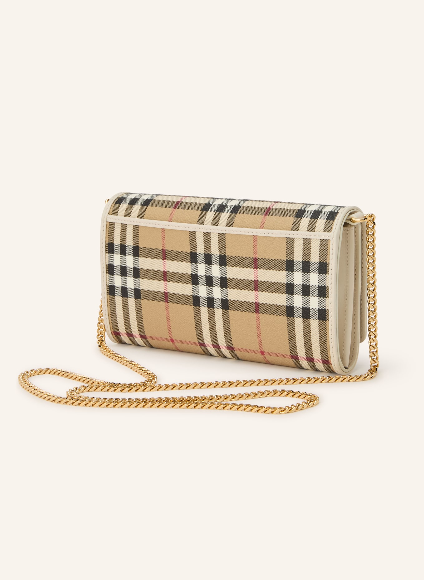 BURBERRY Wallet on Chain HANNAH: BEIGE / GOLD / DUNKELROT